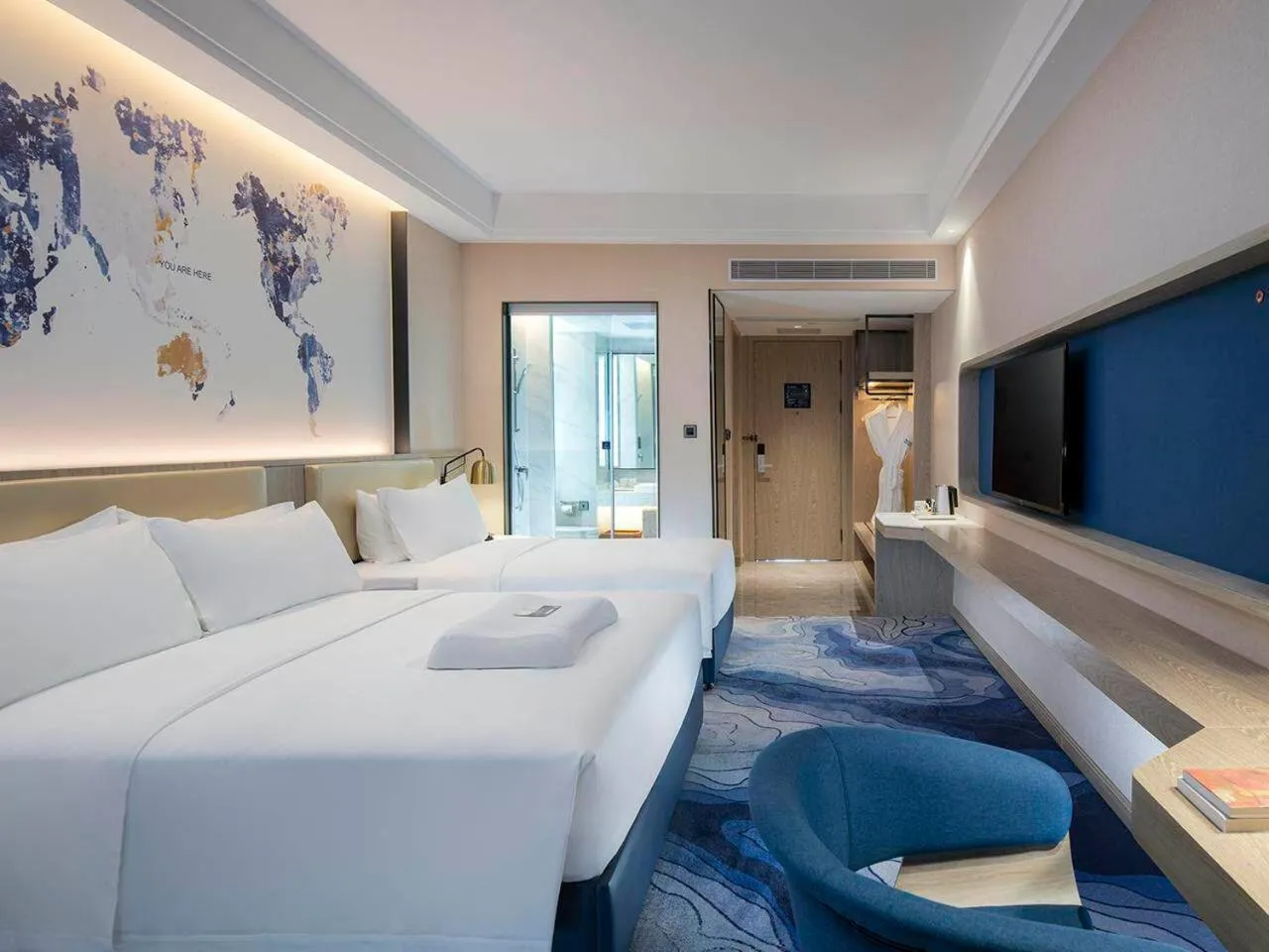 Bed in Kyriad Marvelous Hotel Shenzhen Longhua District Qinghu Subway Station