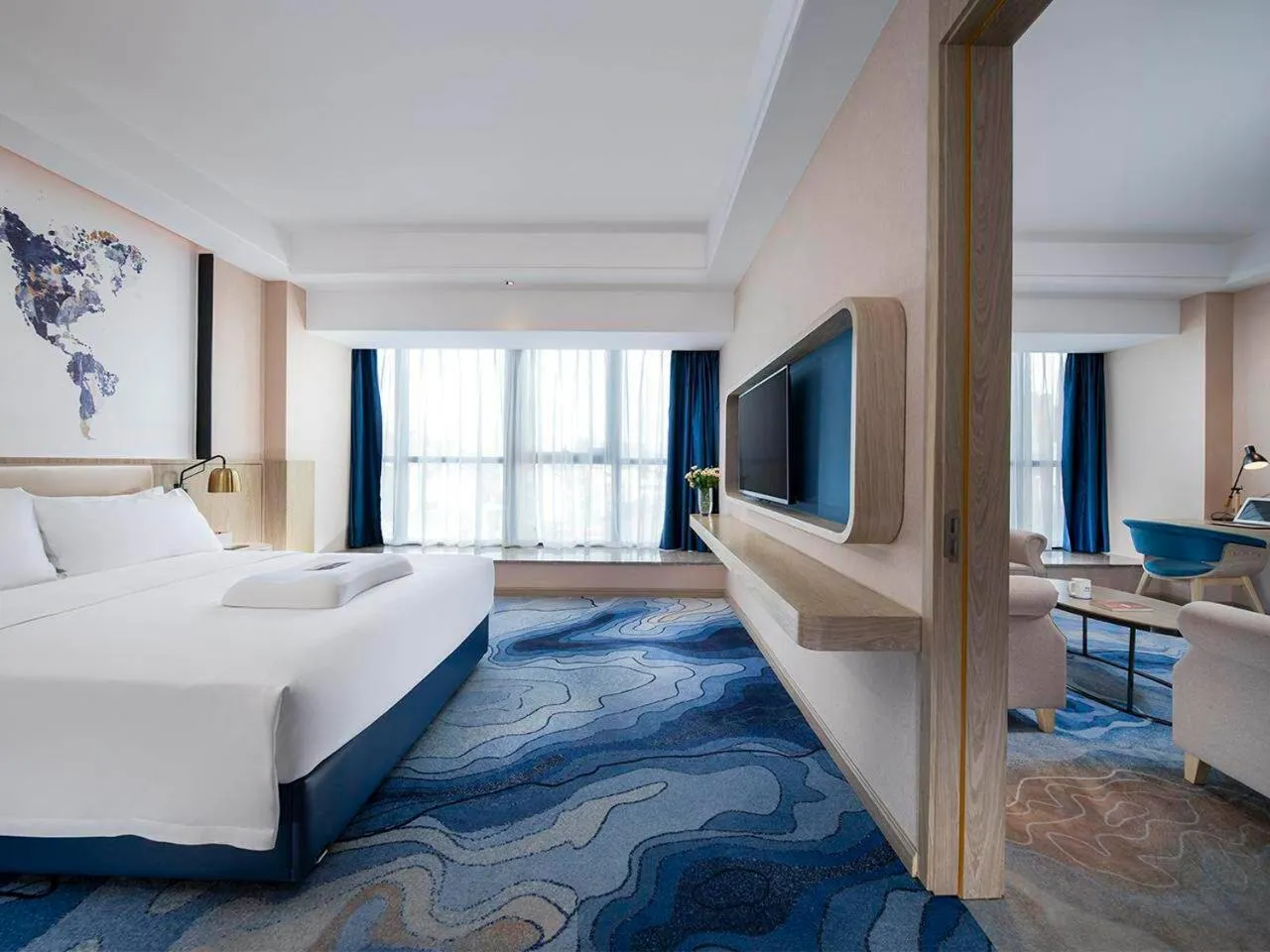 Bed in Kyriad Marvelous Hotel Shenzhen Longhua District Qinghu Subway Station