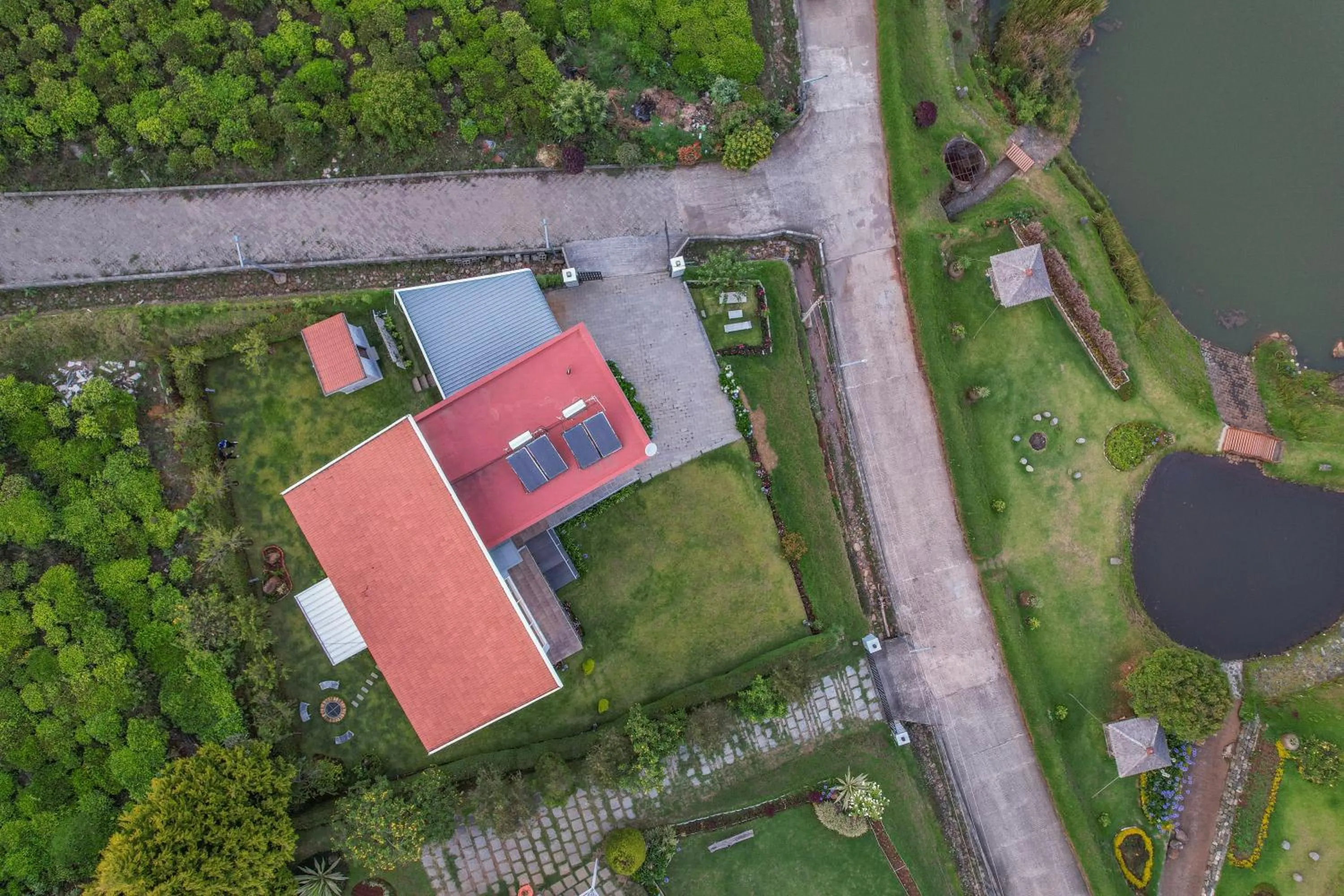 Bird's eye view in Kalpavriksha - 4 BR lake facing villa