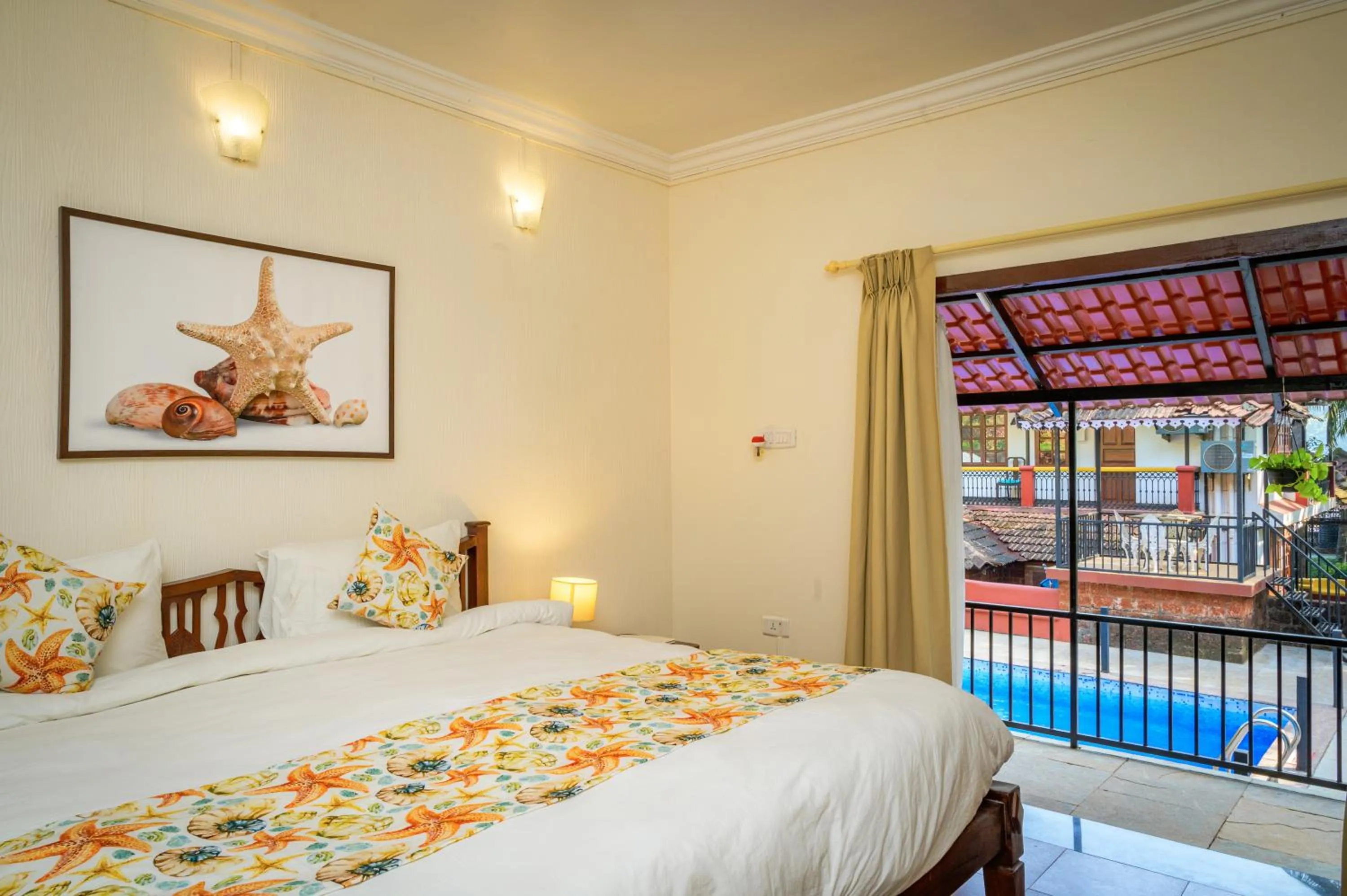 Bed in Neemrana's Three Waters