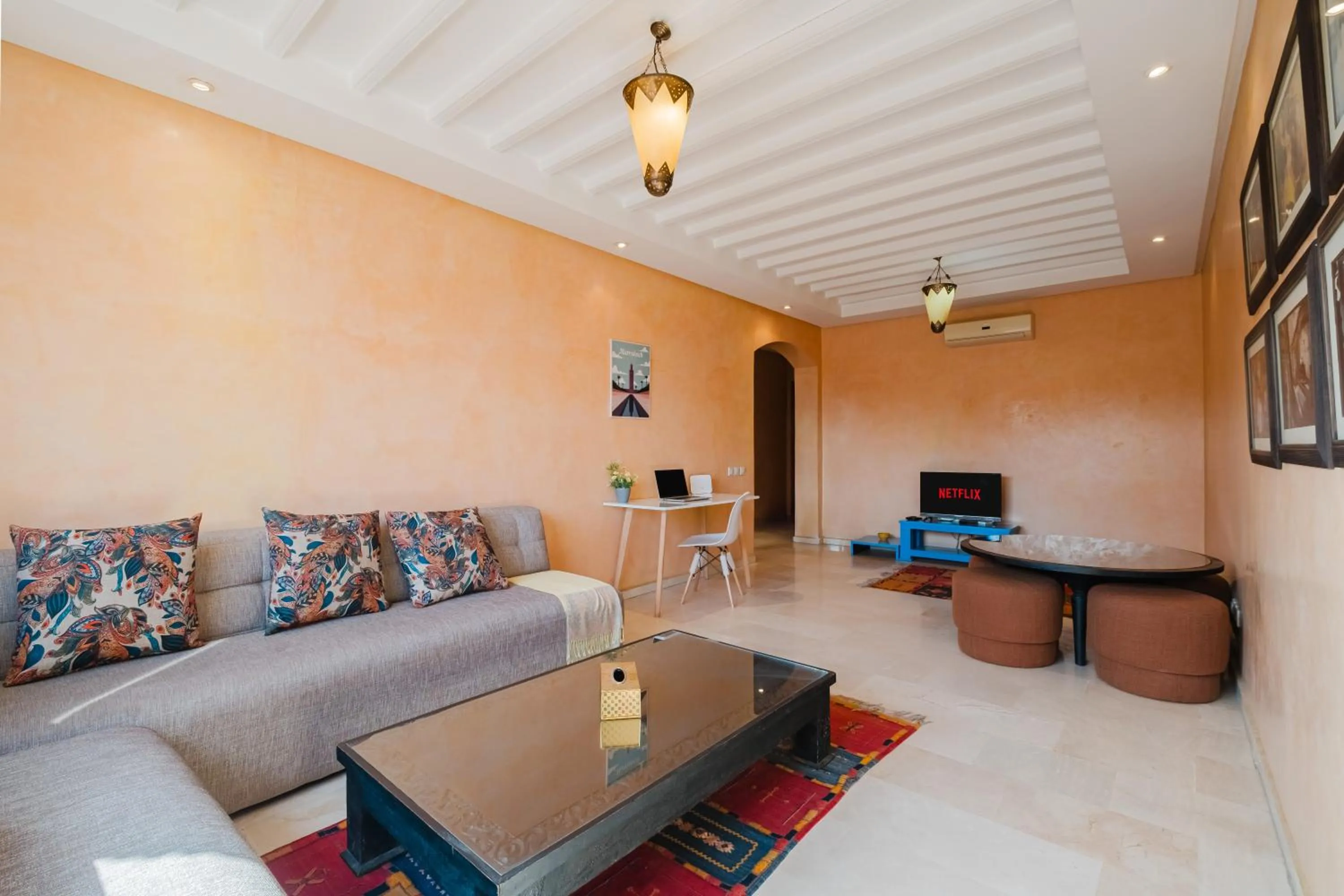 Living room in Amoud Apartments - Stylish Comfort at Residence Dyar Al Kheir