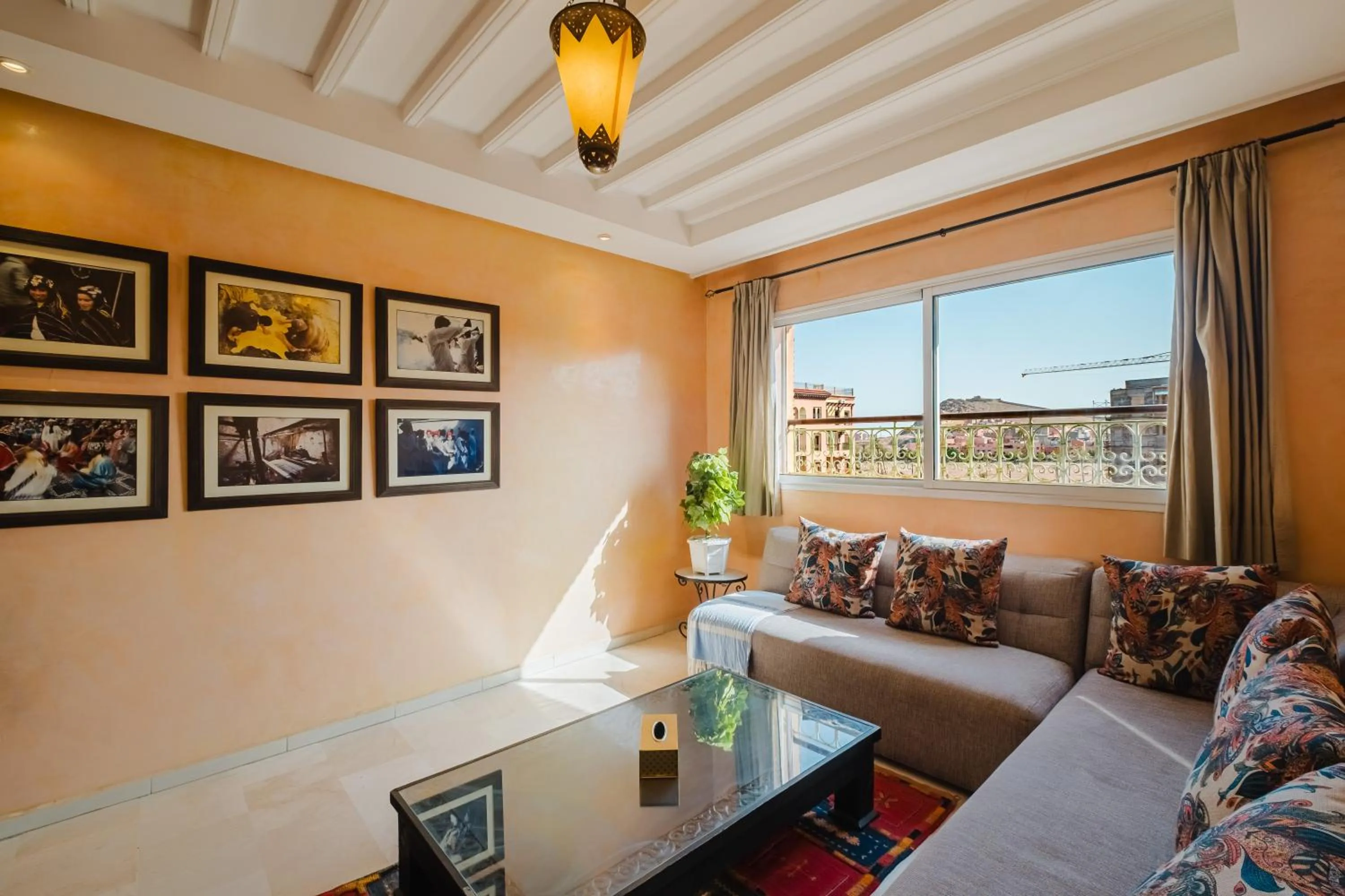 Living room in Amoud Apartments - Stylish Comfort at Residence Dyar Al Kheir