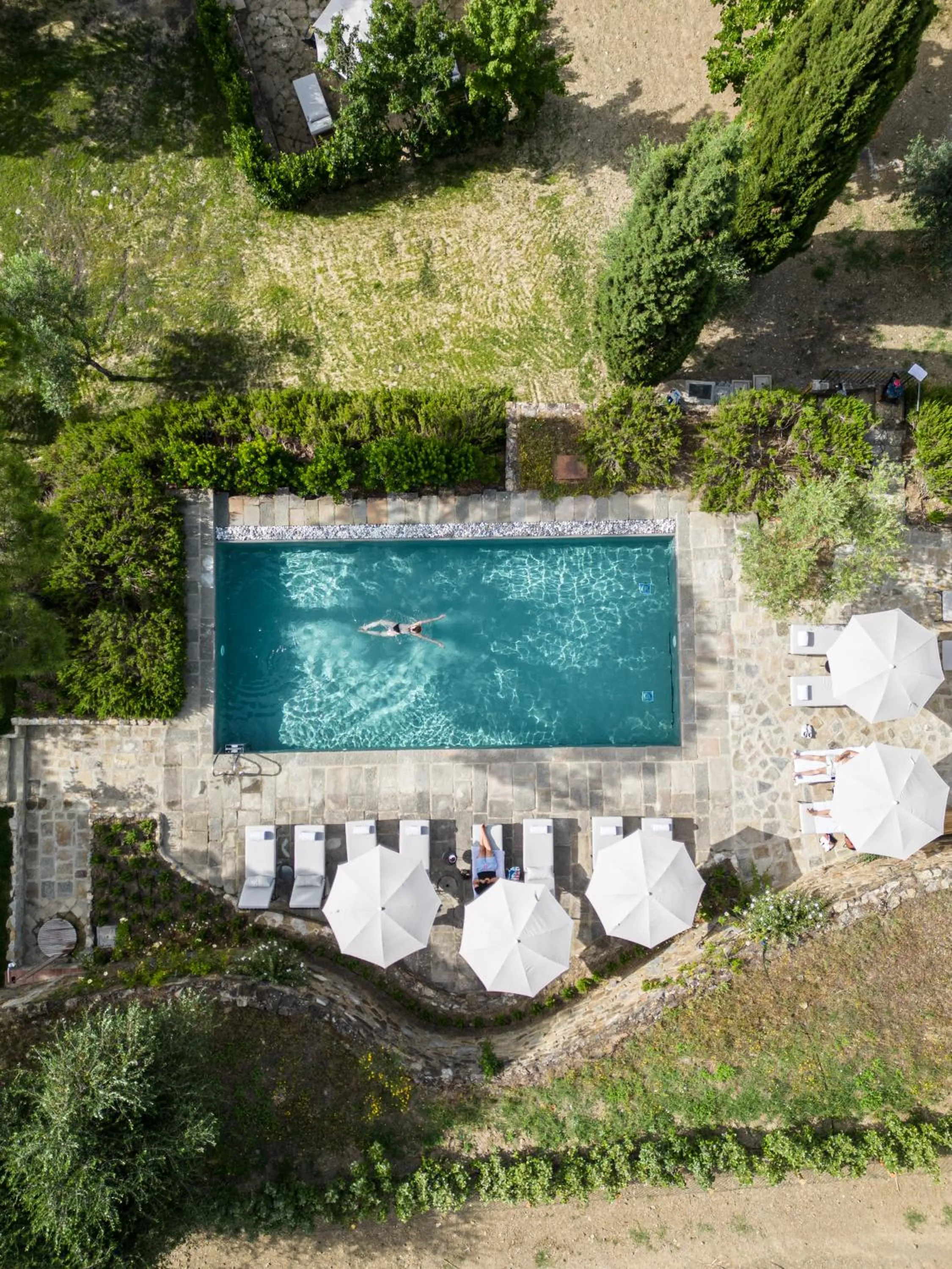 Swimming pool in Pieve Aldina Relais & Châteaux