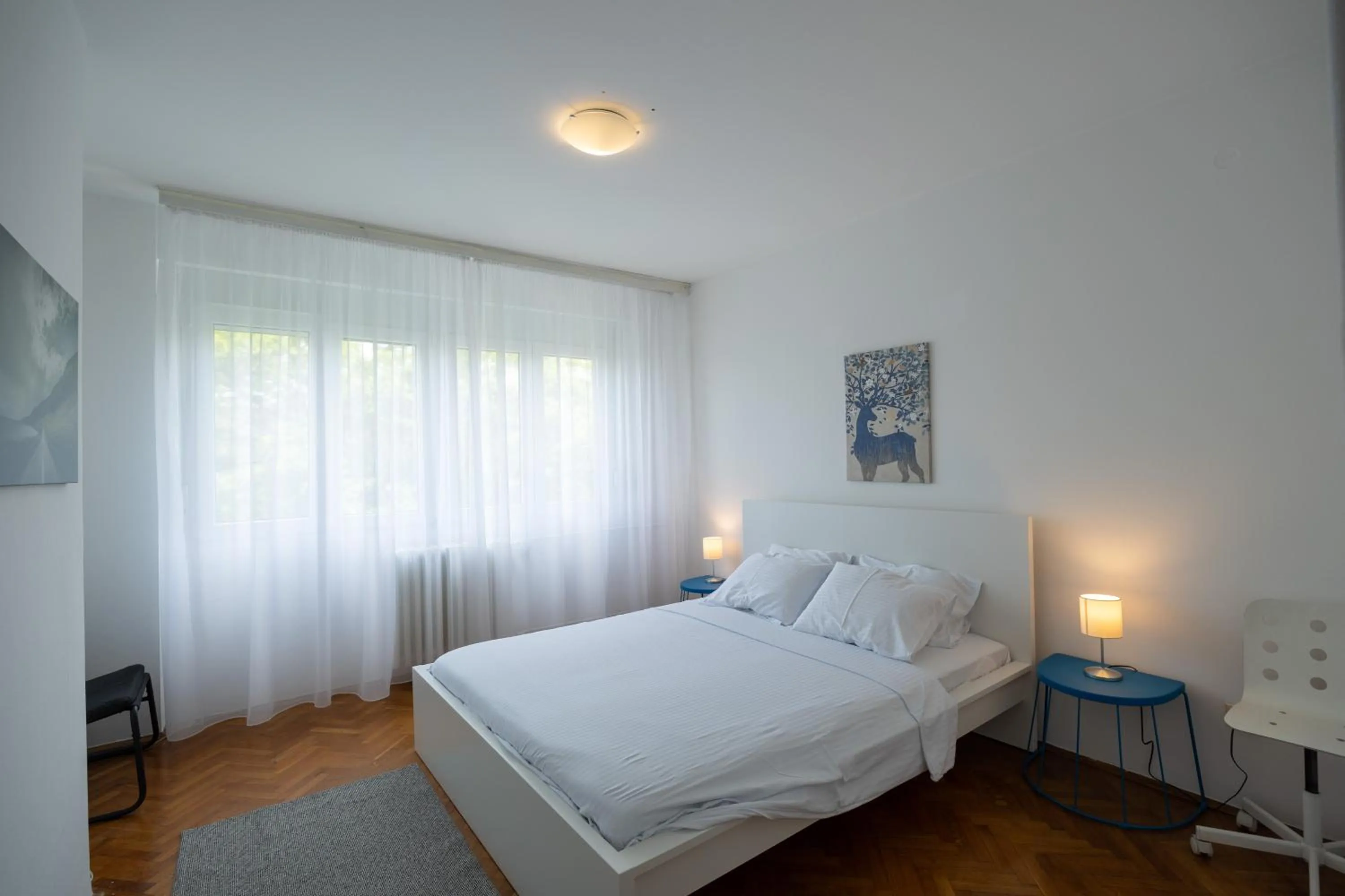 Bed in Belgrade Center Apartment III