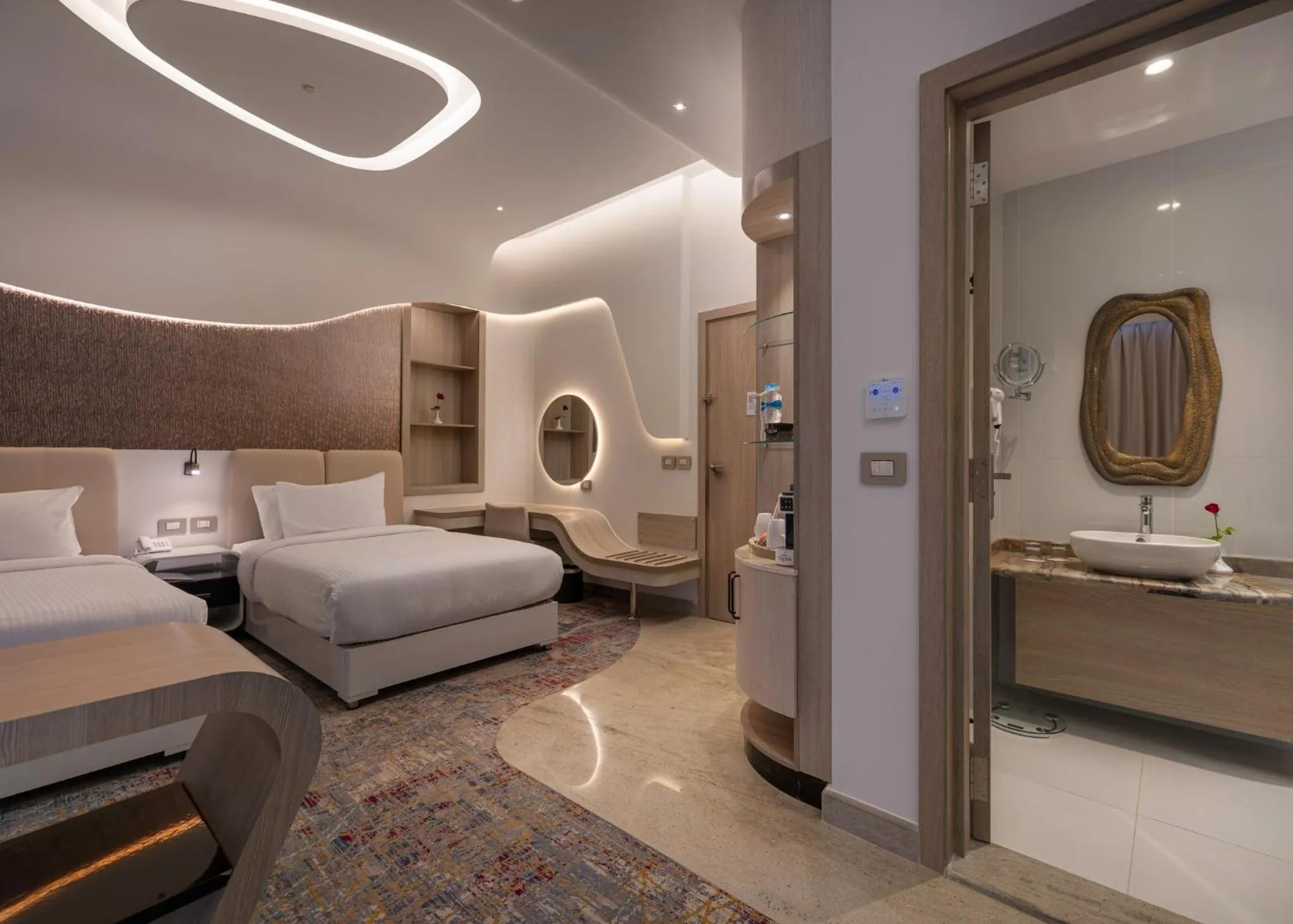 Bathroom, Bed in Crowne Plaza Alexandria Mirage by IHG