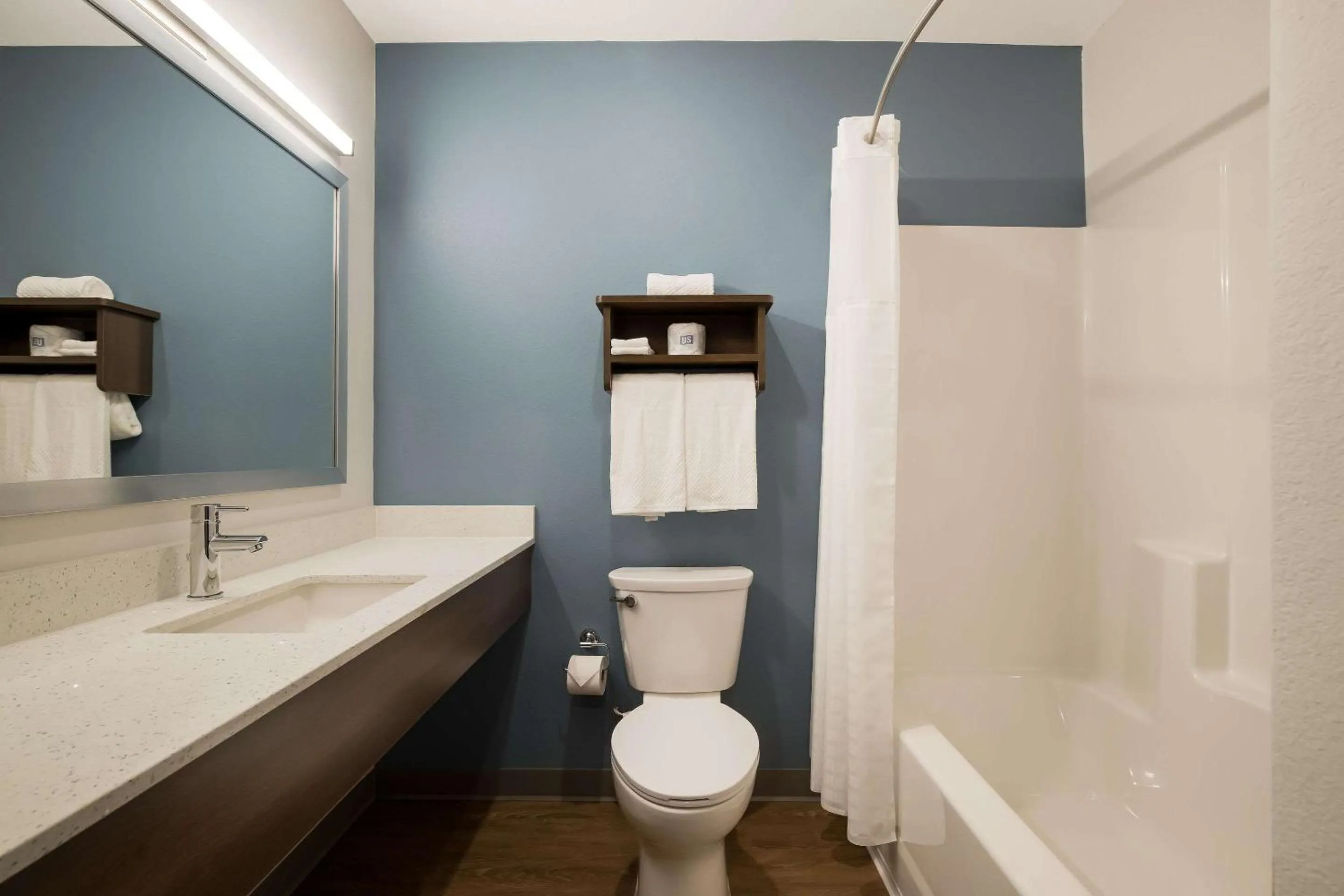 Bathroom in WoodSpring Suites Moreno Valley