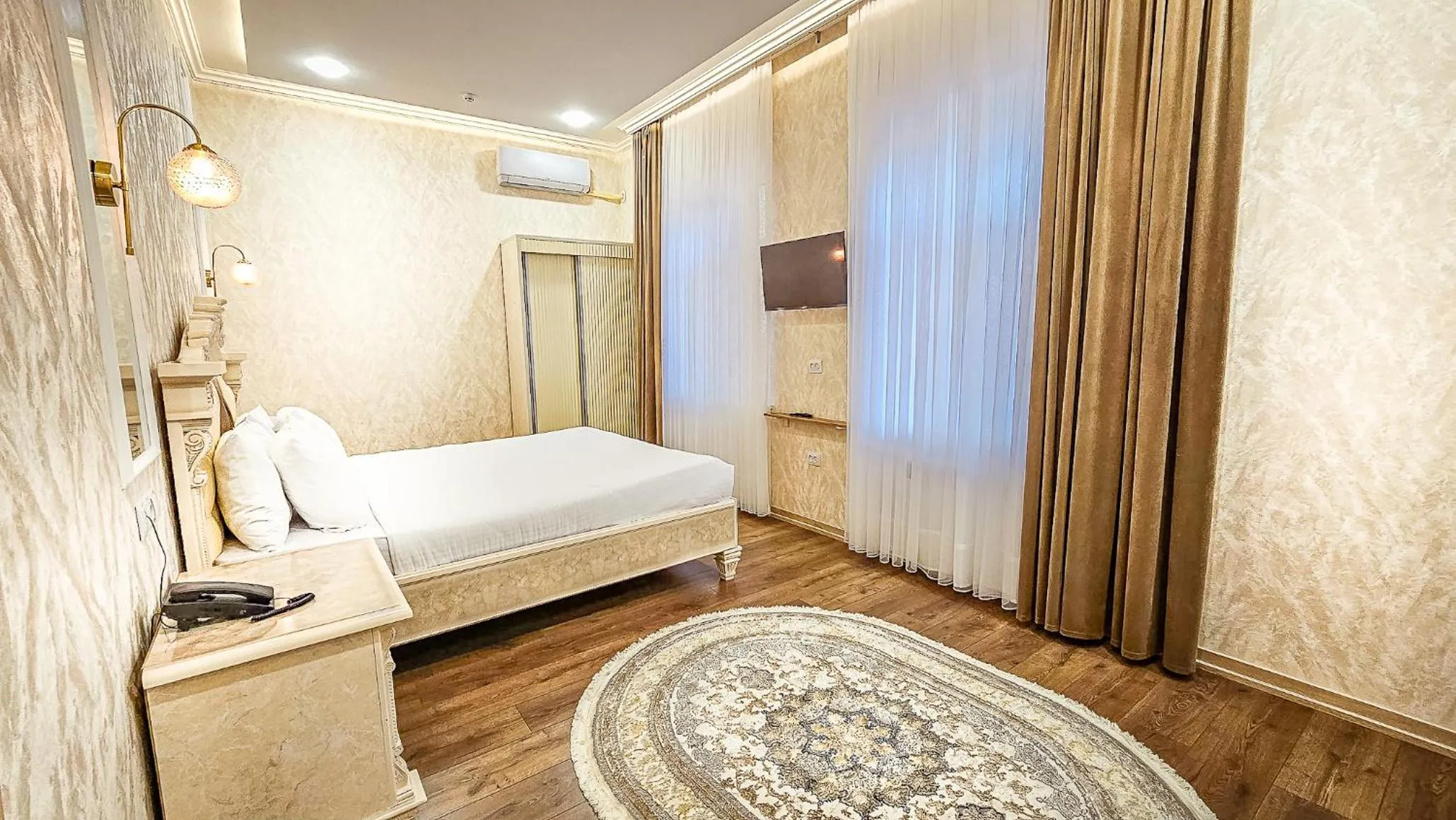Bed in Hotel Bankir Khiva