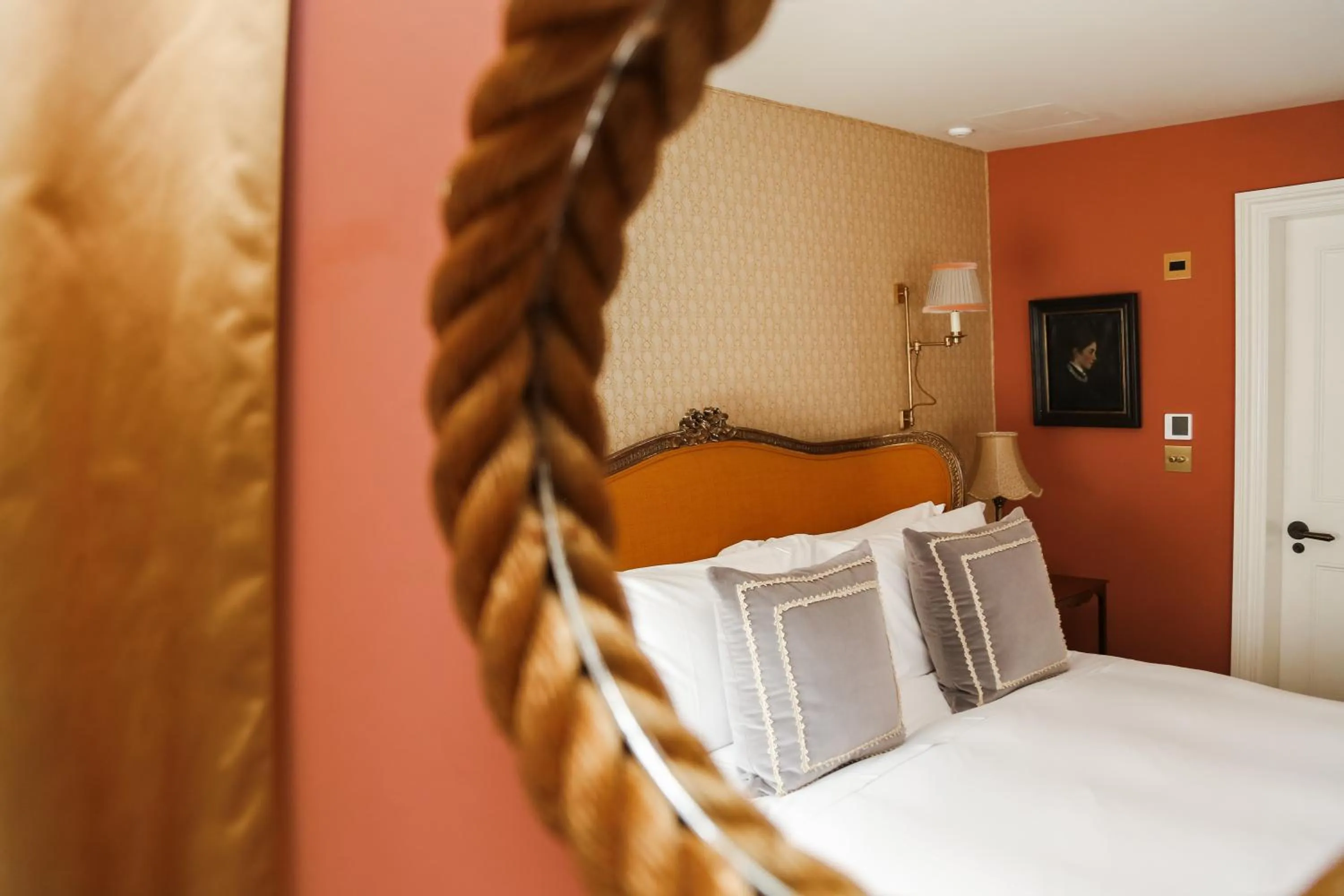 Decorative detail, Bed in Henrys Townhouse Marylebone, London