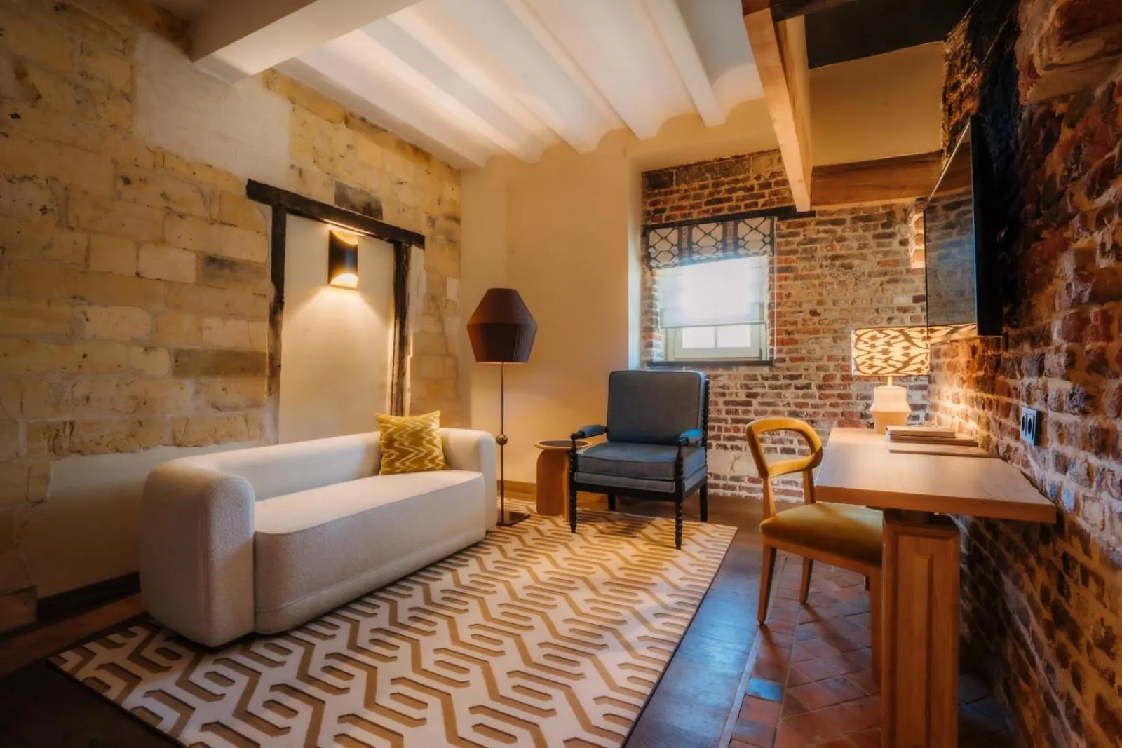 Seating area, Bed in Château St Gerlach - Oostwegel Collection, member of Relais and Châteaux