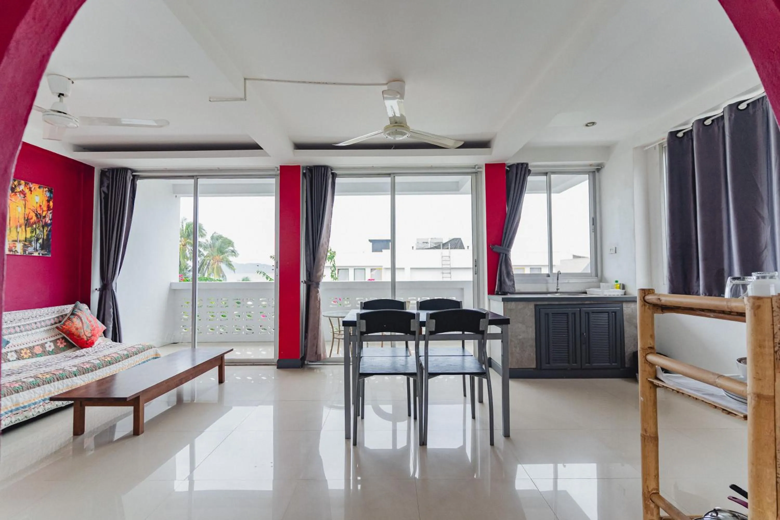Living room in Lemon House apartment