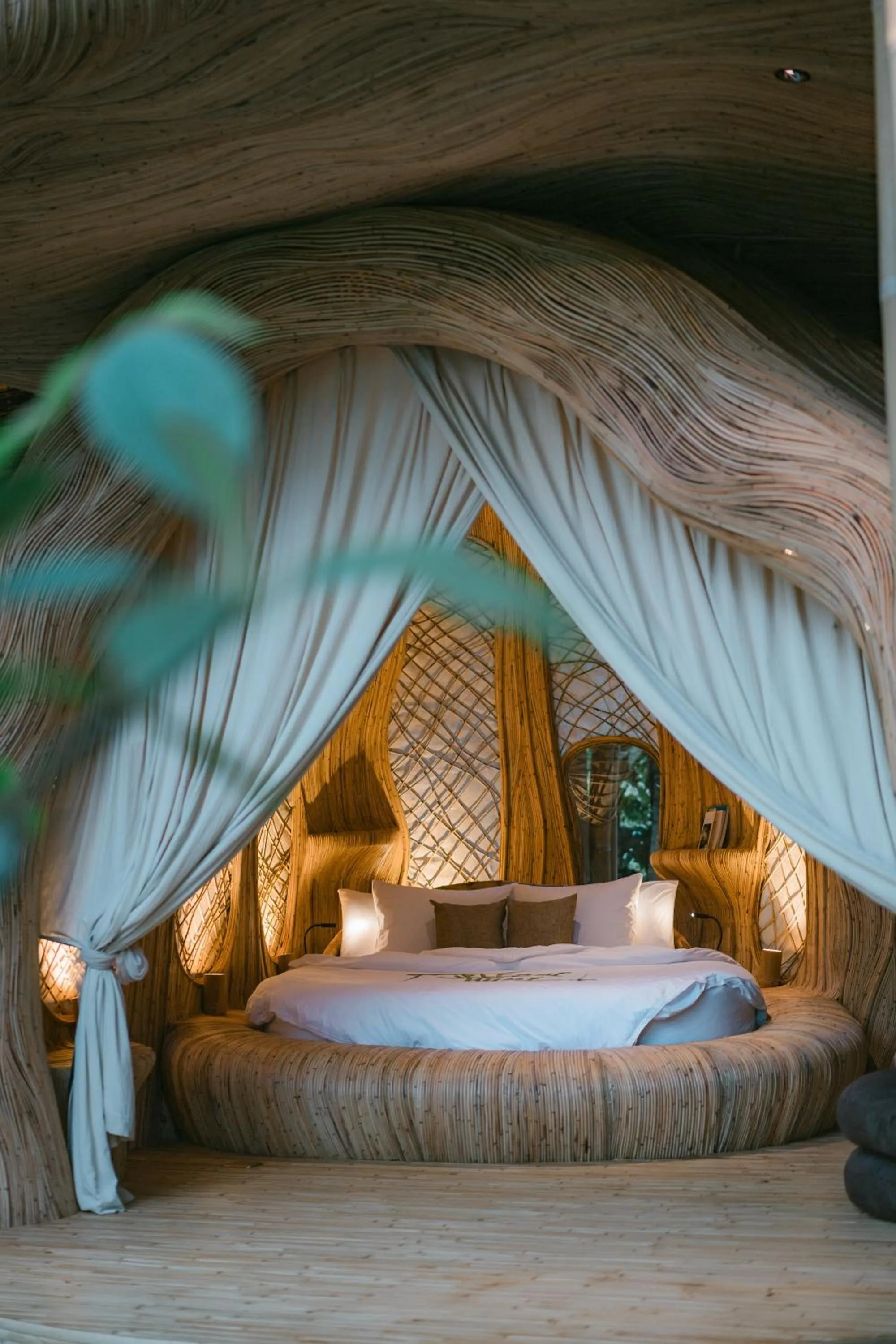 Bed in Hideout Eco Bamboo House Bali