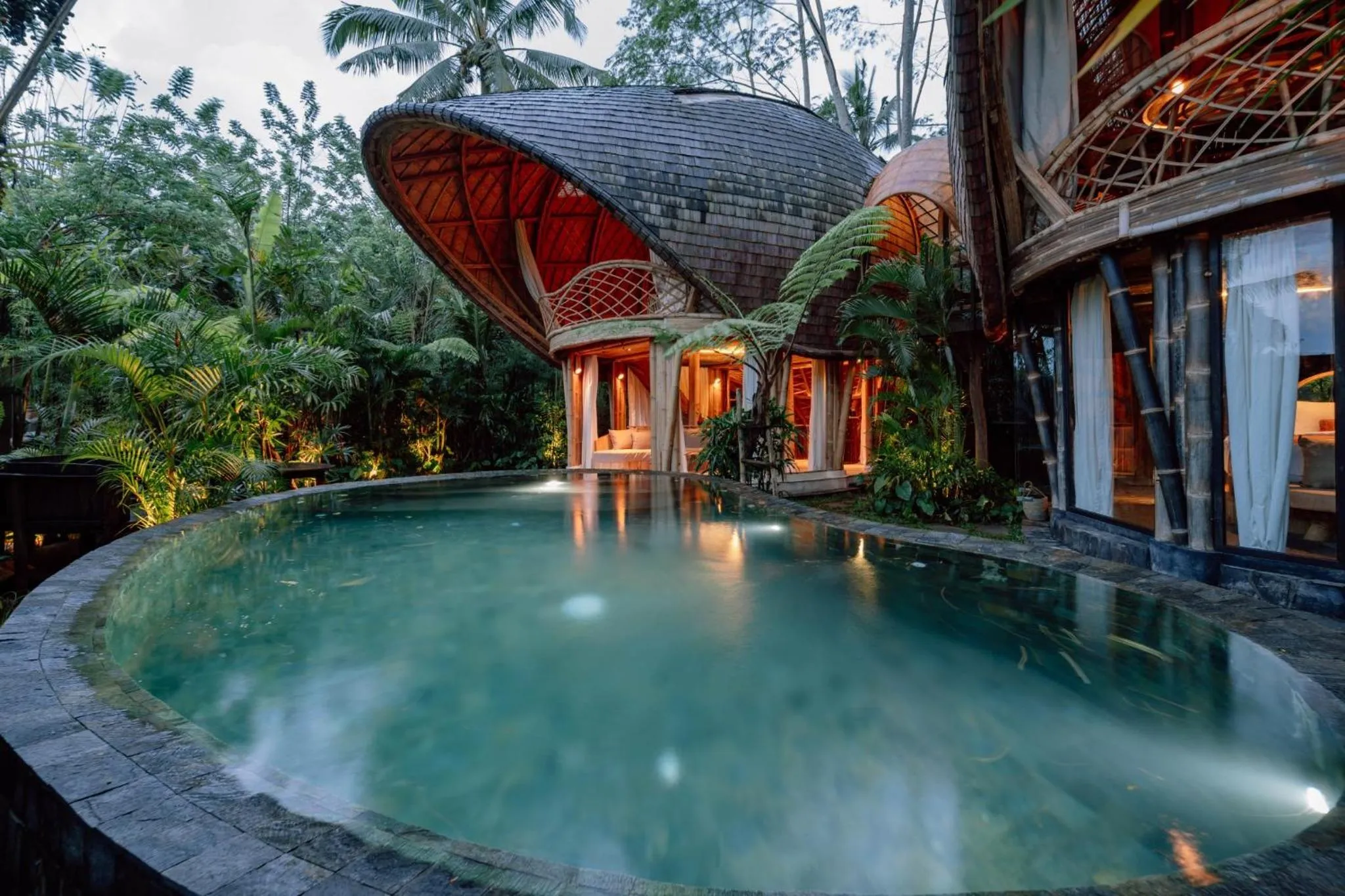 Swimming pool in Hideout Eco Bamboo House Bali
