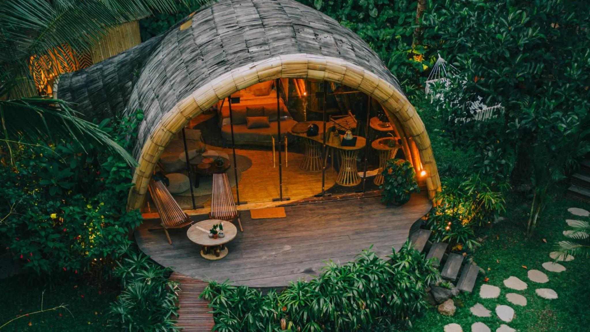Garden in Hideout Eco Bamboo House Bali