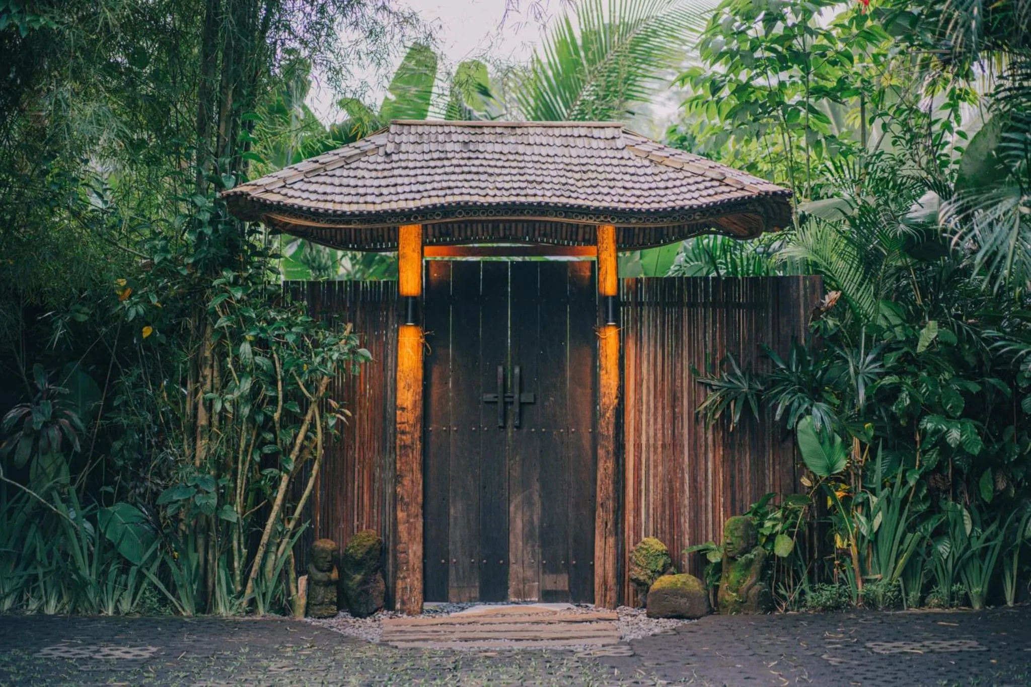 Facade/entrance in Hideout Eco Bamboo House Bali