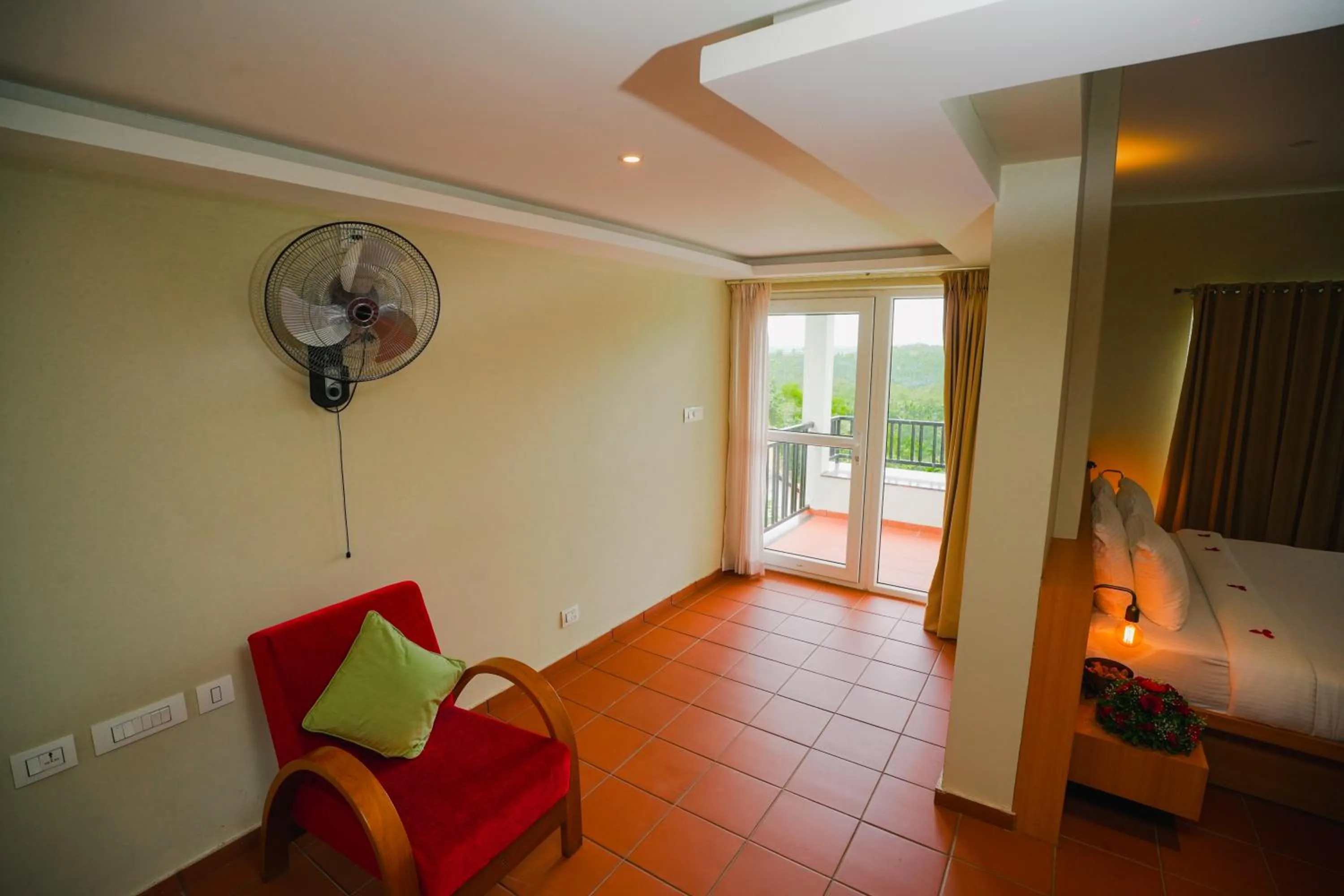 Balcony/Terrace, Bed in Vaidekam Resorts & Wellness, Kannur