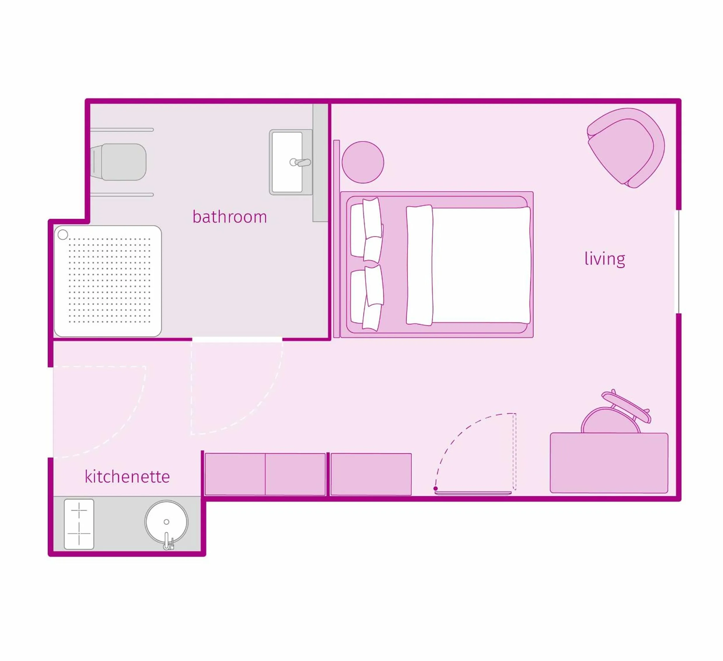Floor plan in smartments Frankfurt City-Ost
