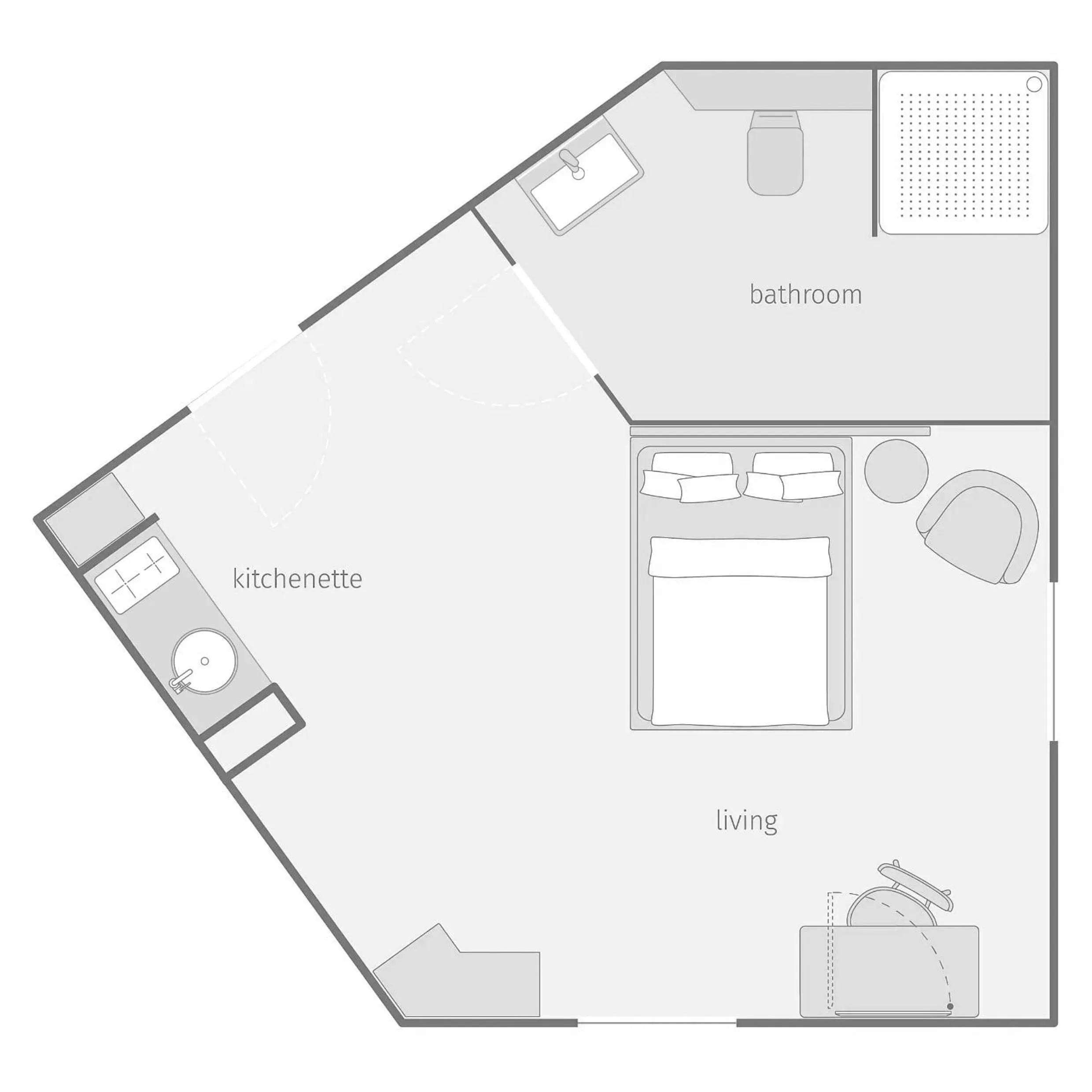 Photo of the whole room in smartments Frankfurt City-Ost