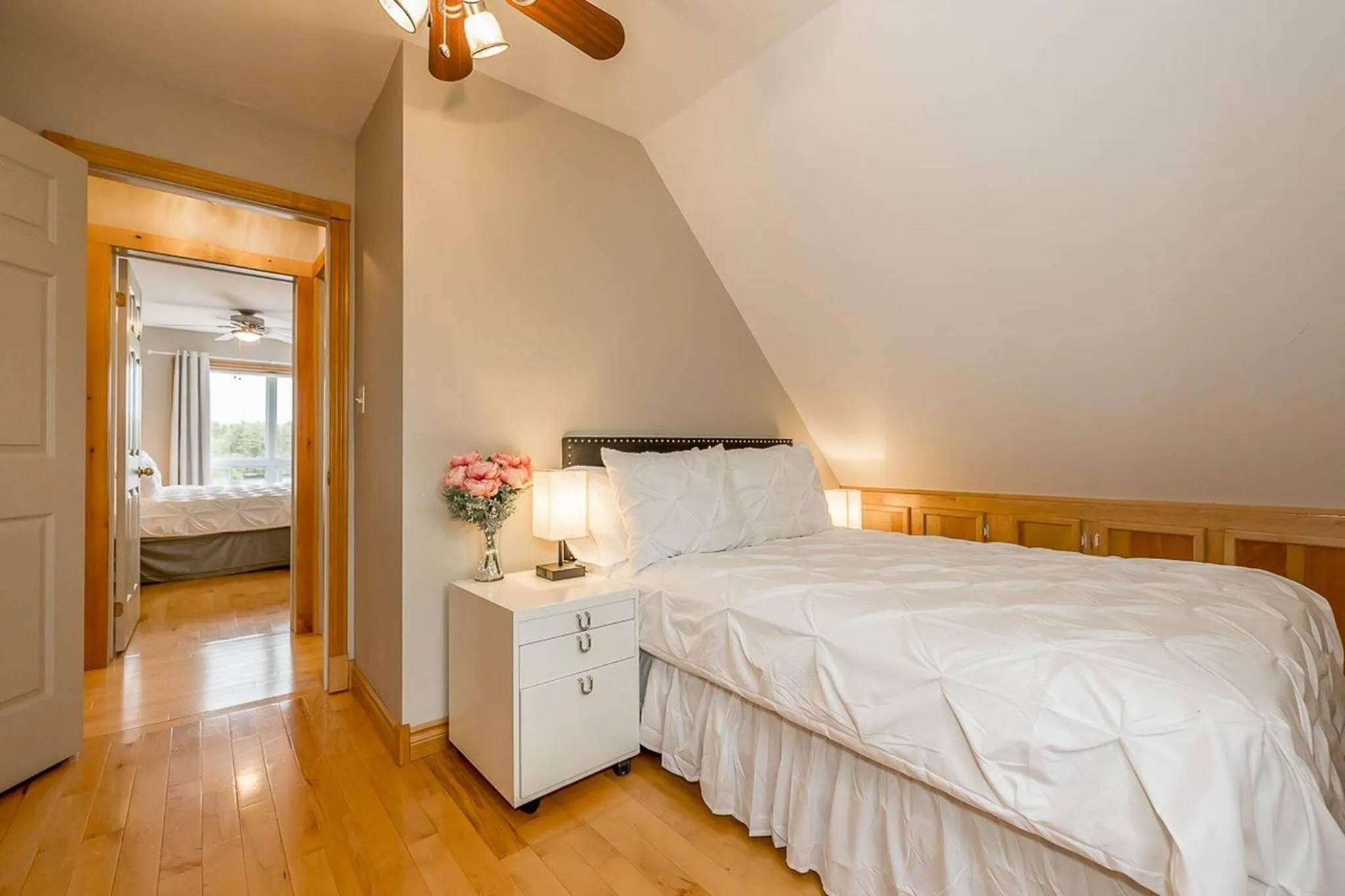 Bed in Muskoka Lakeshore Cottage Bliss