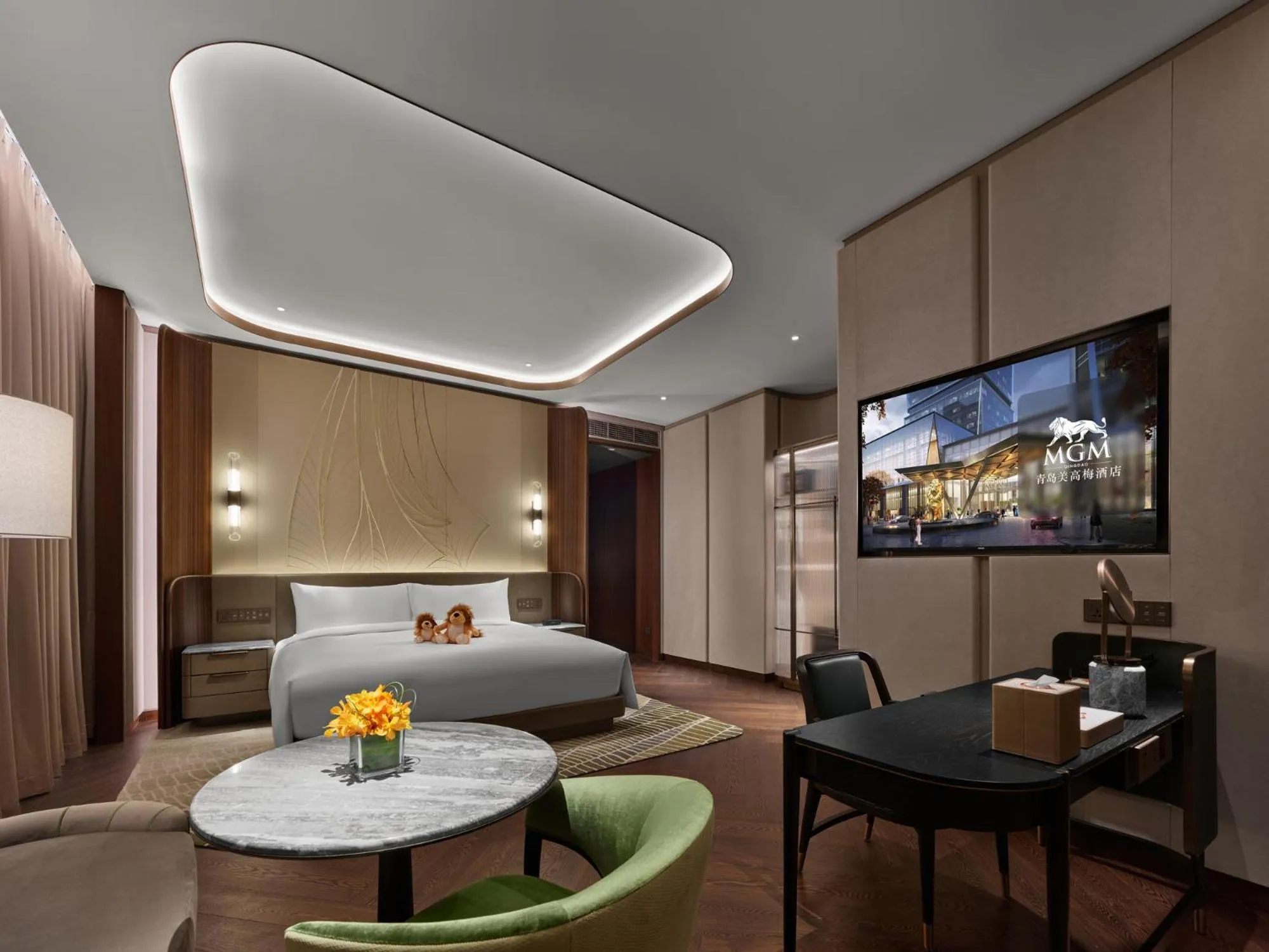 Photo of the whole room, Bed in MGM Qingdao