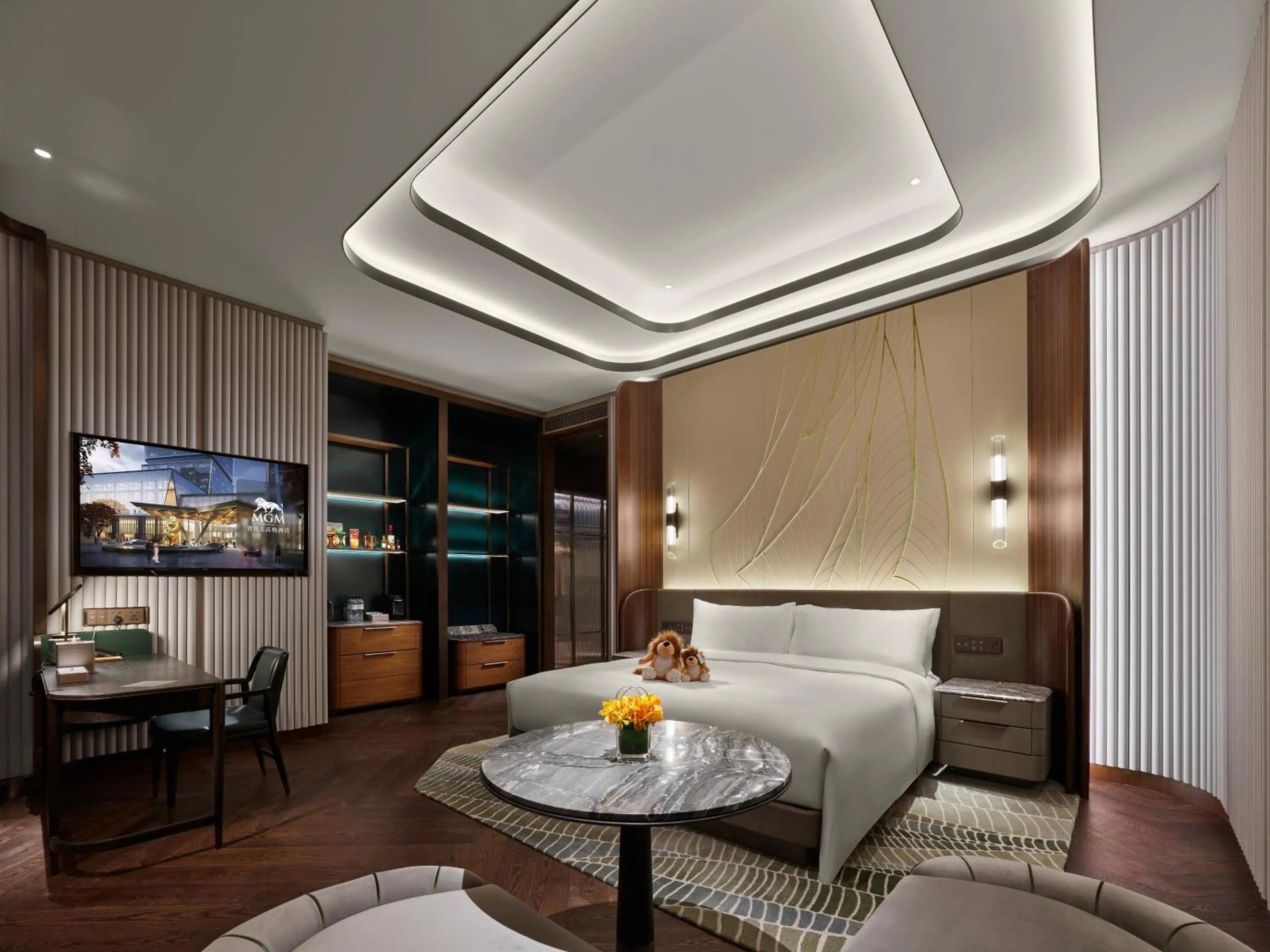 Photo of the whole room, Bed in MGM Qingdao