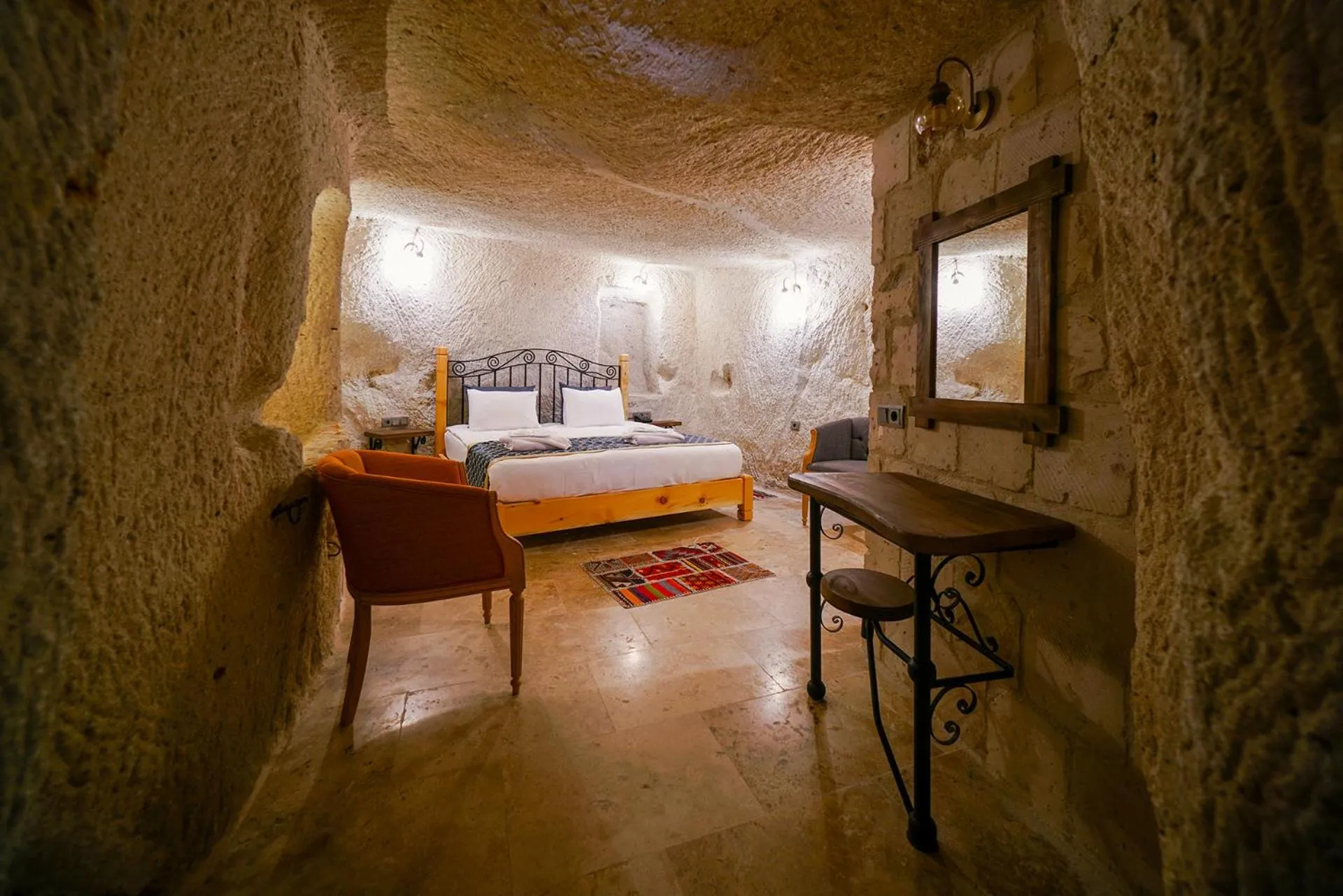 Bed in Caverna Hotel Premium Caves