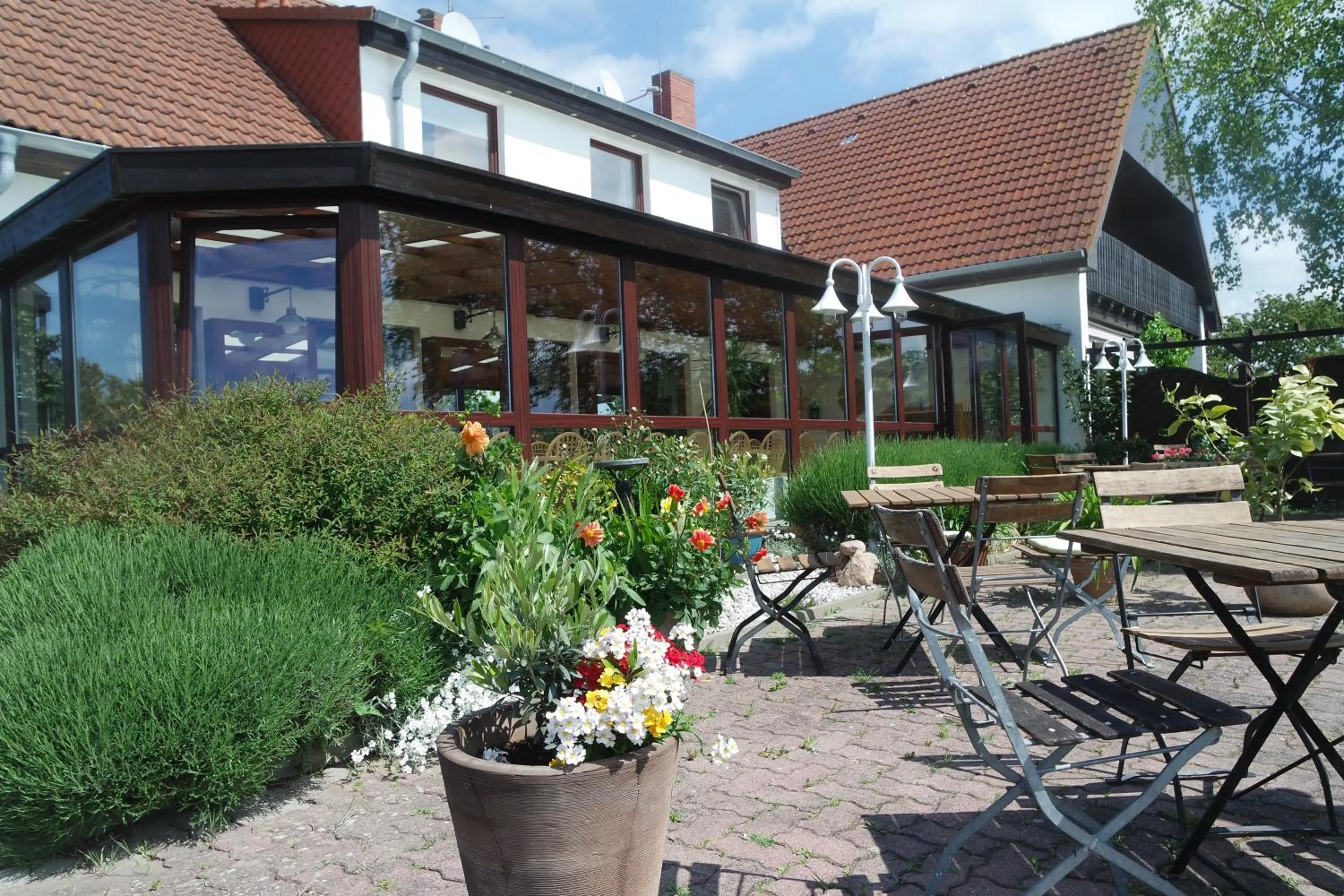 Patio in Aparthotel Schafshorn