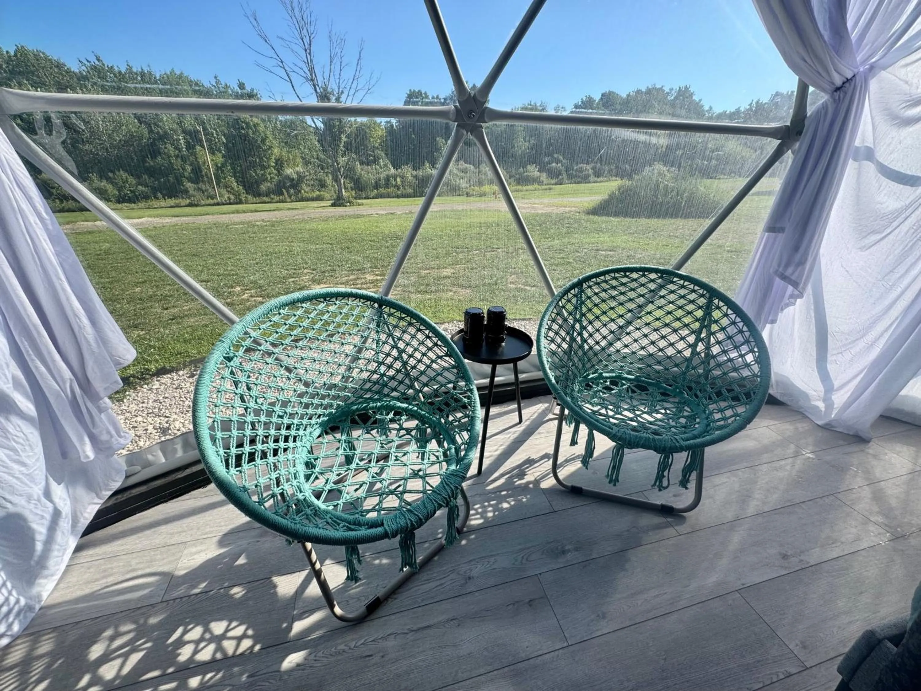 Seating area in DayDreamer Domes