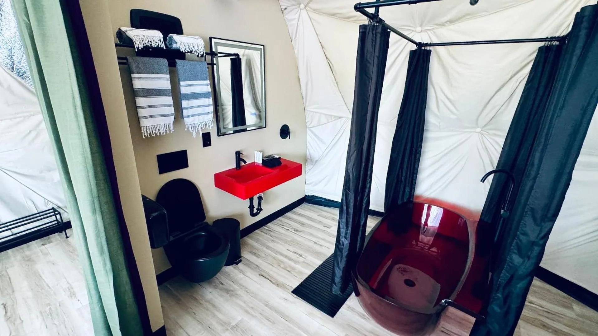 Bathroom, Bed in DayDreamer Domes