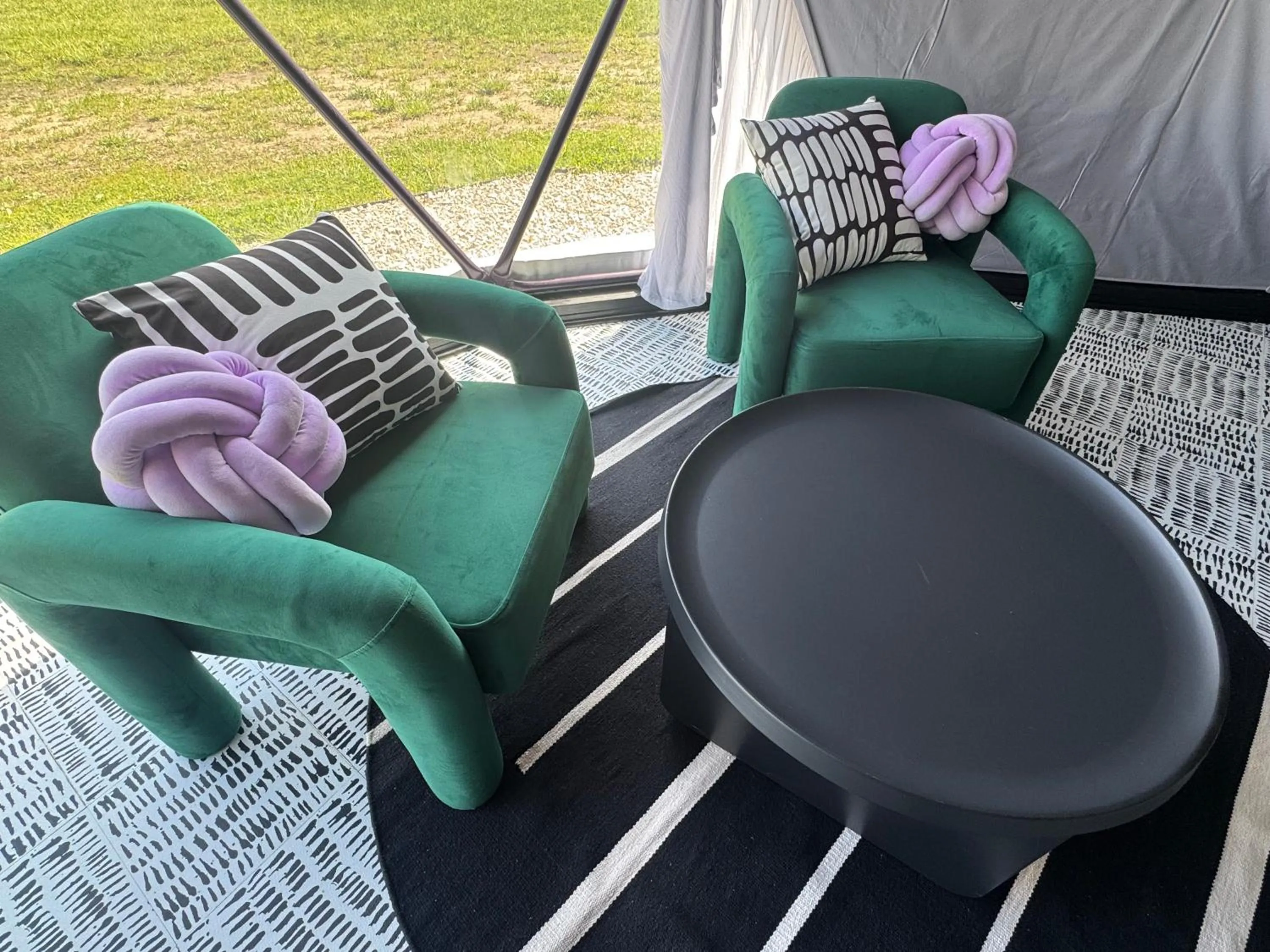 Seating area in DayDreamer Domes