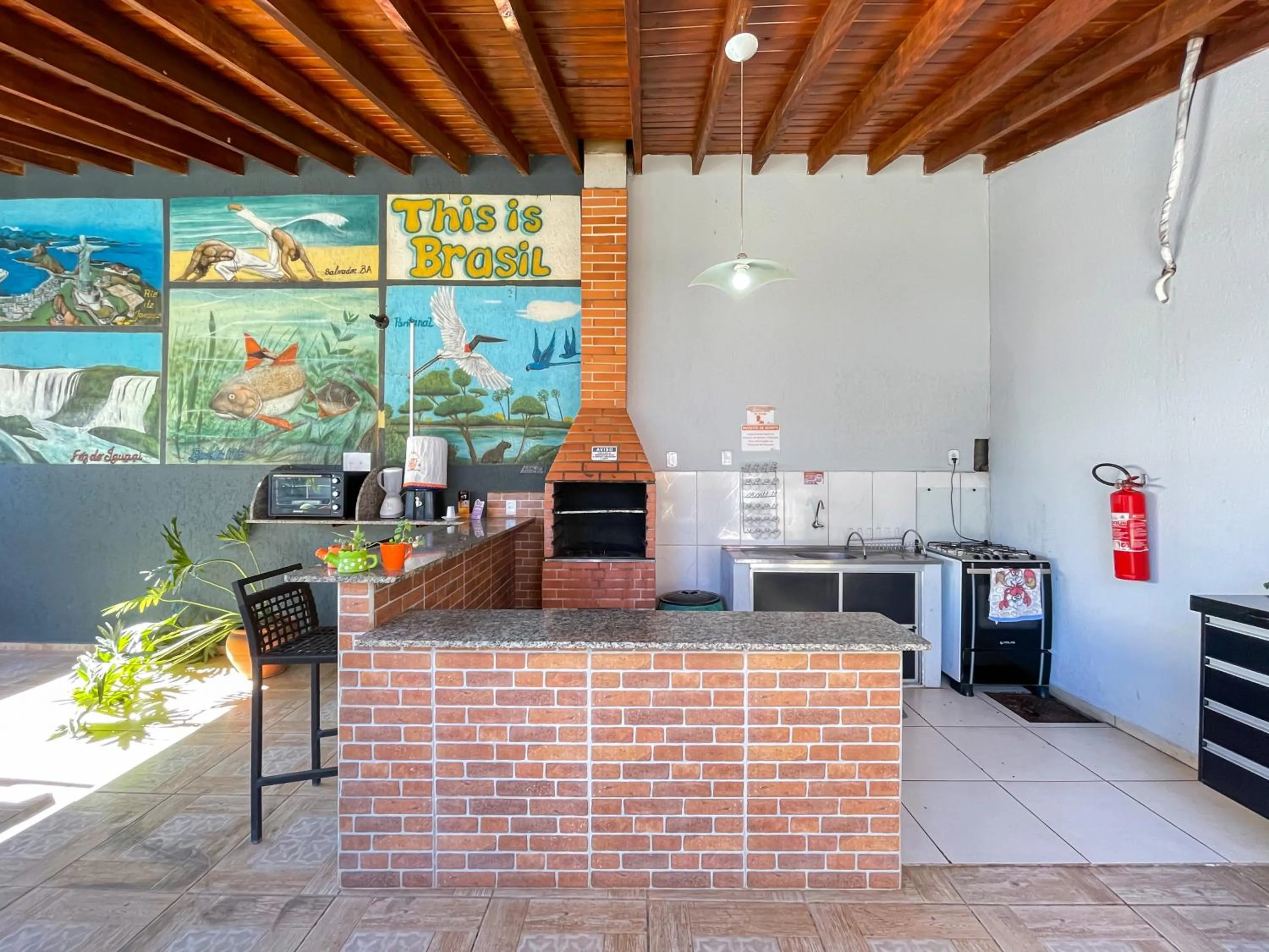 BBQ facilities in Pousada Papaya - Bonito