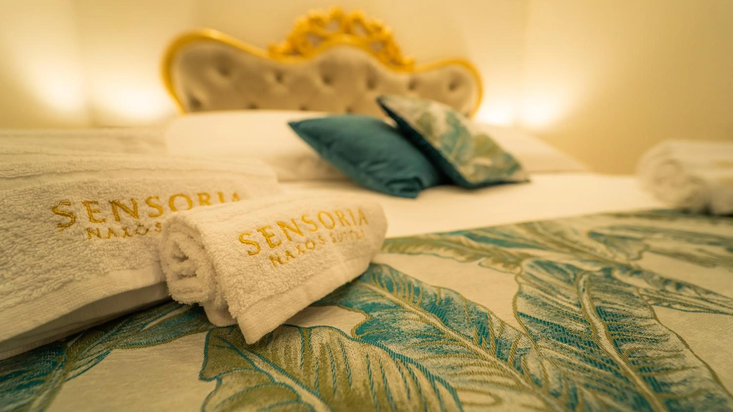 Bed in Sensoria Naxos Suites
