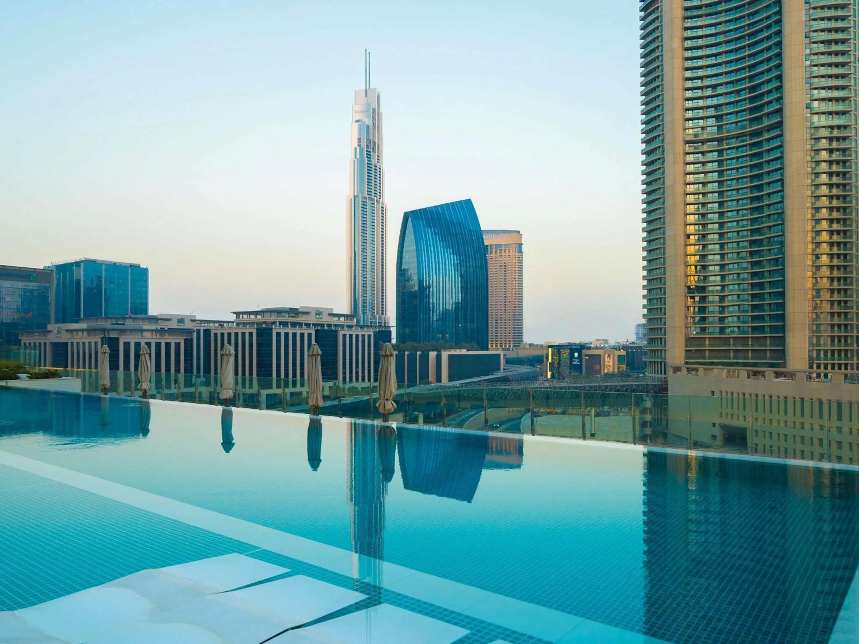 Pool view in Sofitel Dubai Downtown