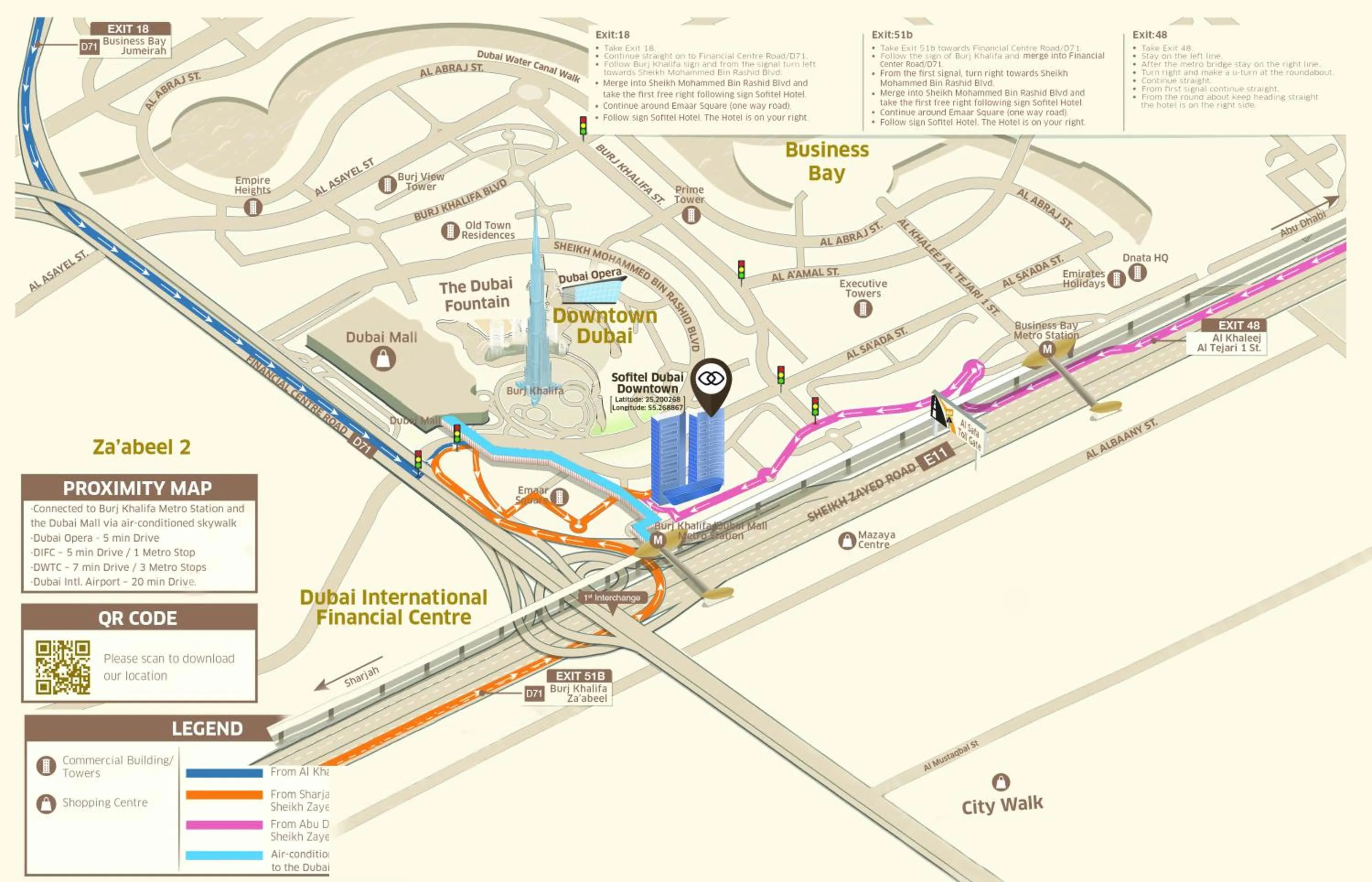 Location in Sofitel Dubai Downtown