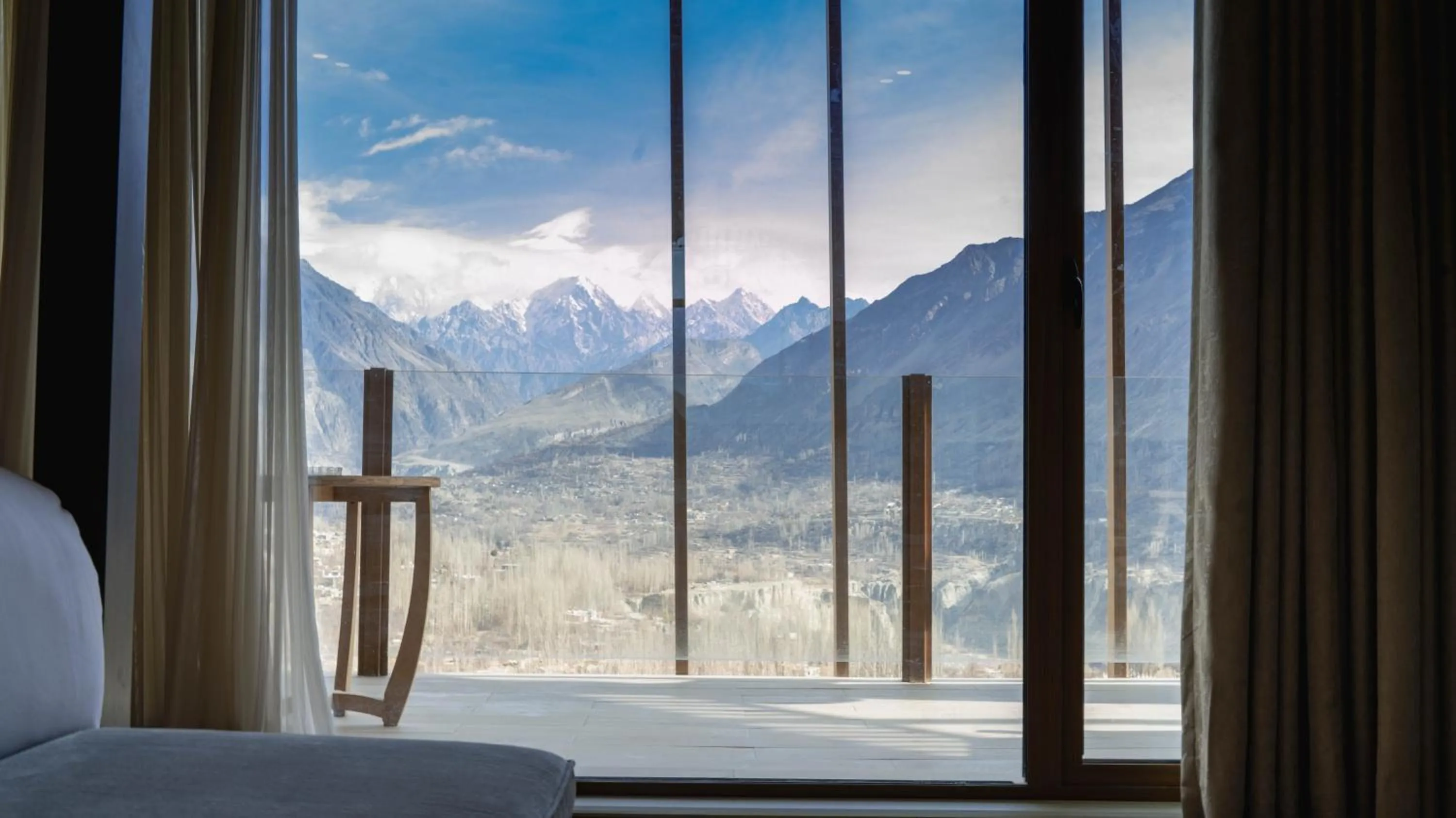 View (from property/room), Bed in Ambiance Resort Hunza