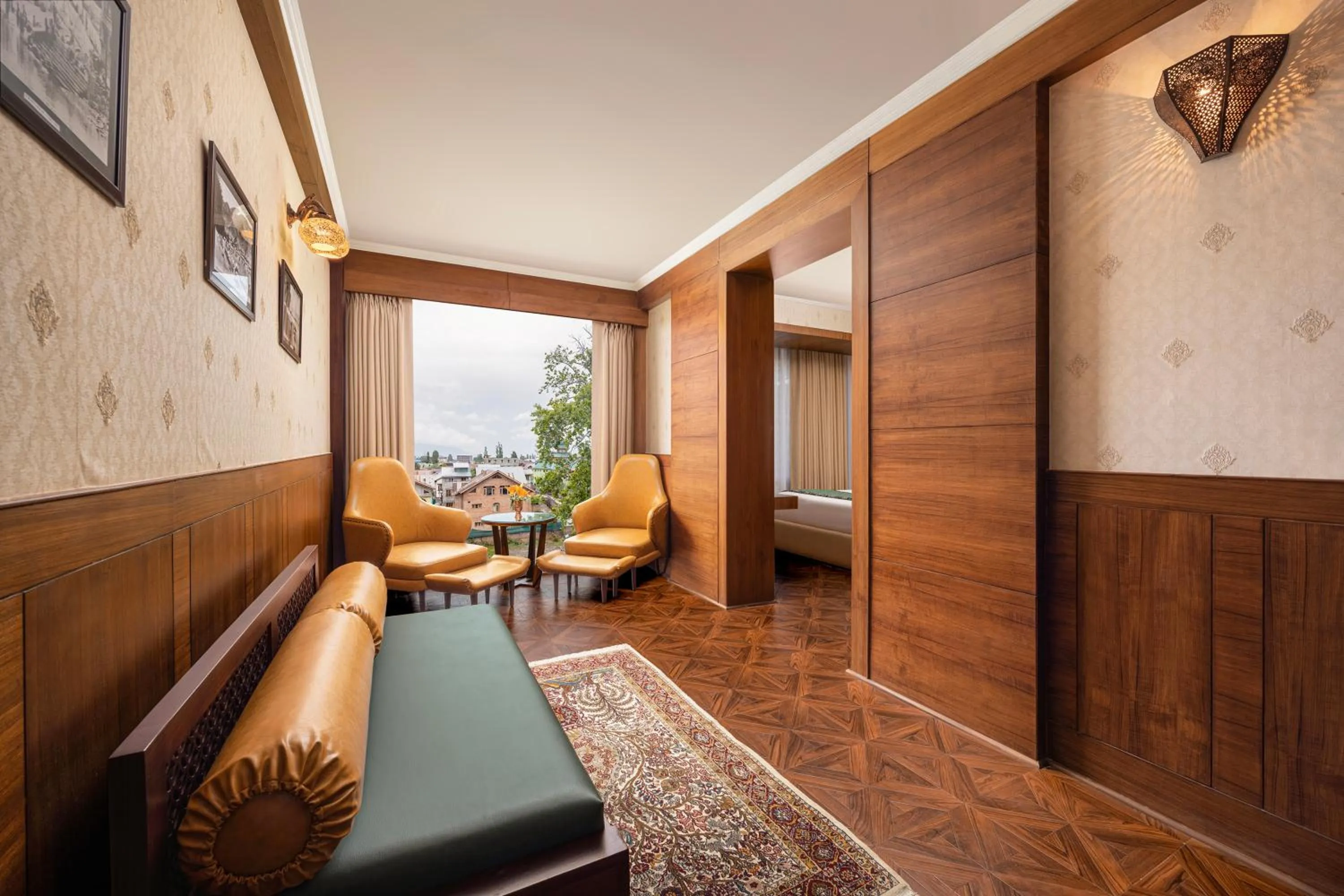 Living room in WelcomHeritage Grand, Srinagar