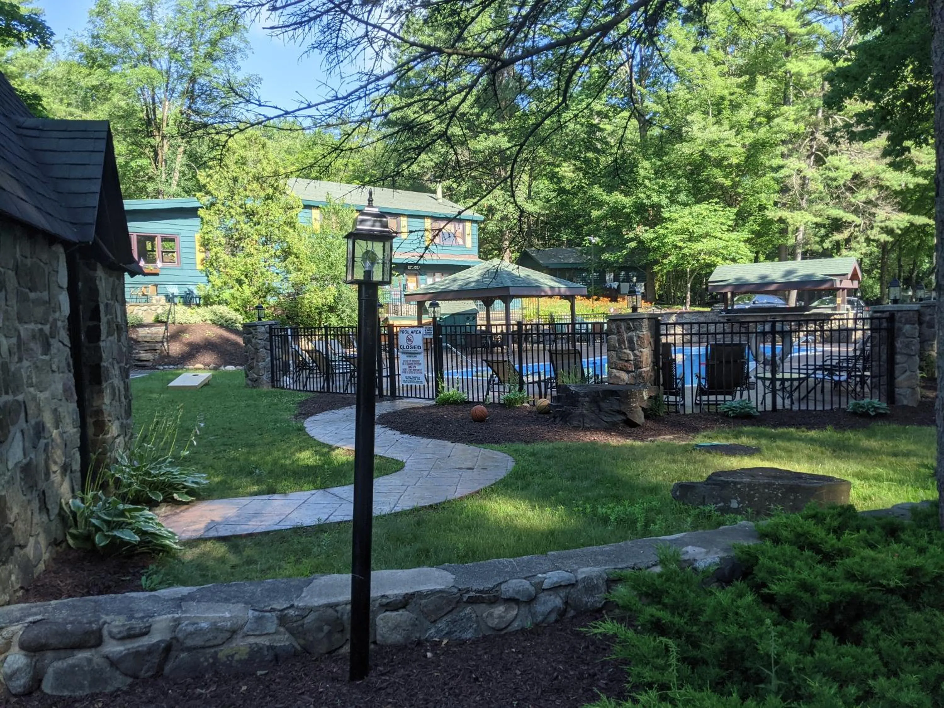 Pool view in Adirondack Diamond Point Lodge