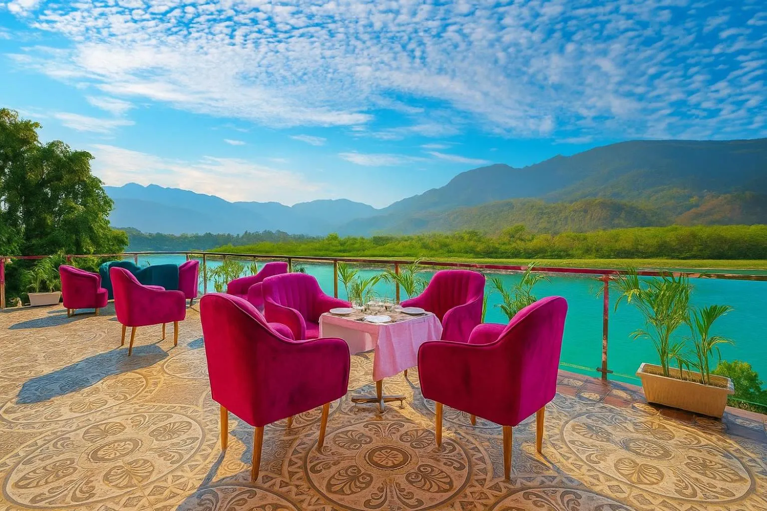 Patio in The Neeraj Naturecure - Ganga View