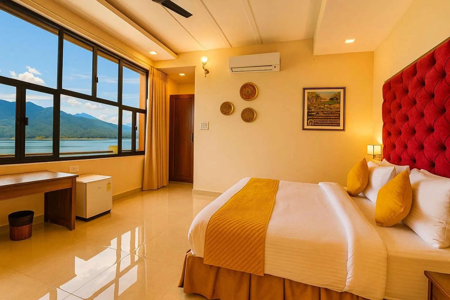 View (from property/room), Bed in The Neeraj Naturecure - Ganga View