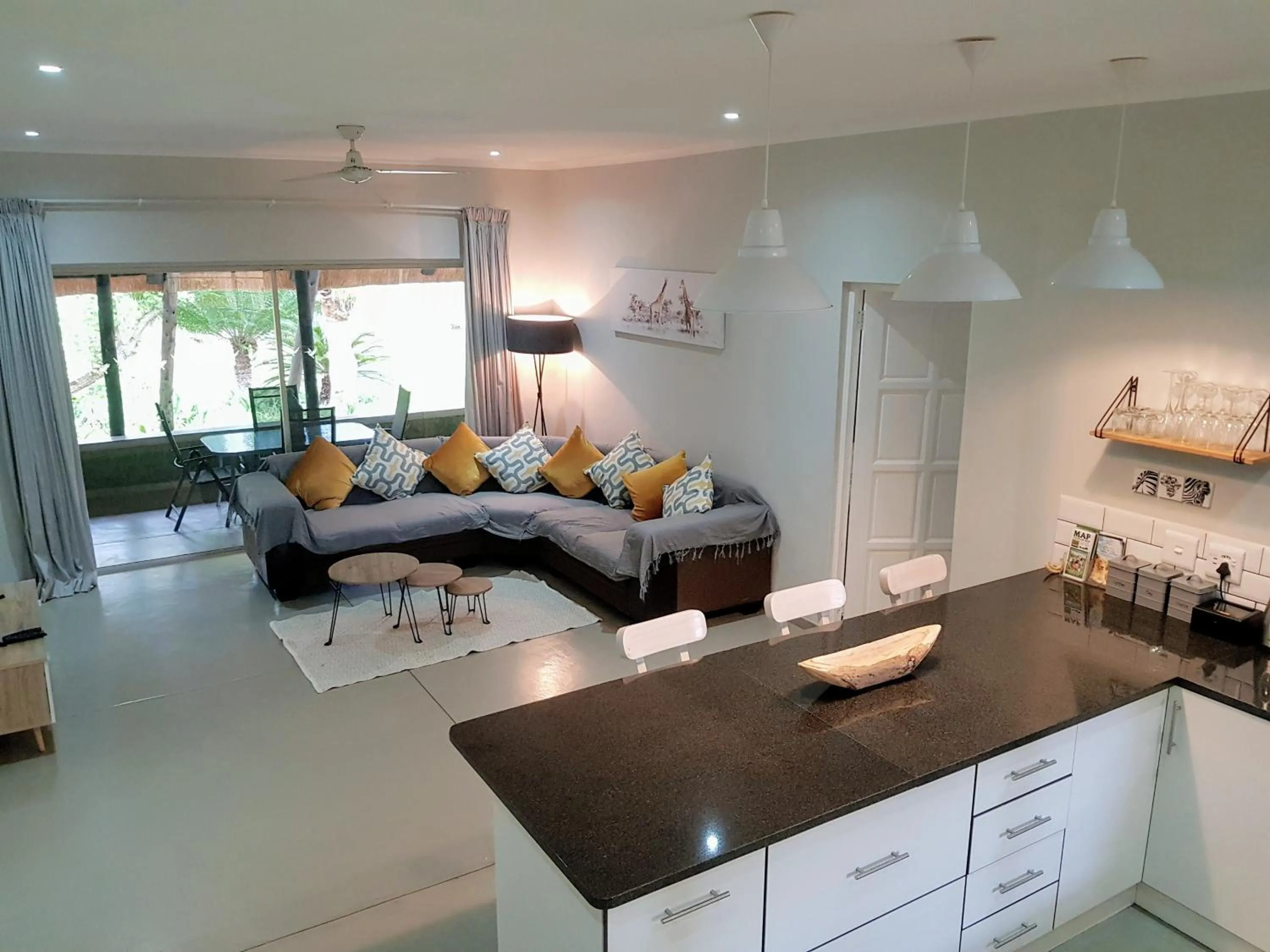 Living room in Kingfisher Creek Safari Cottages