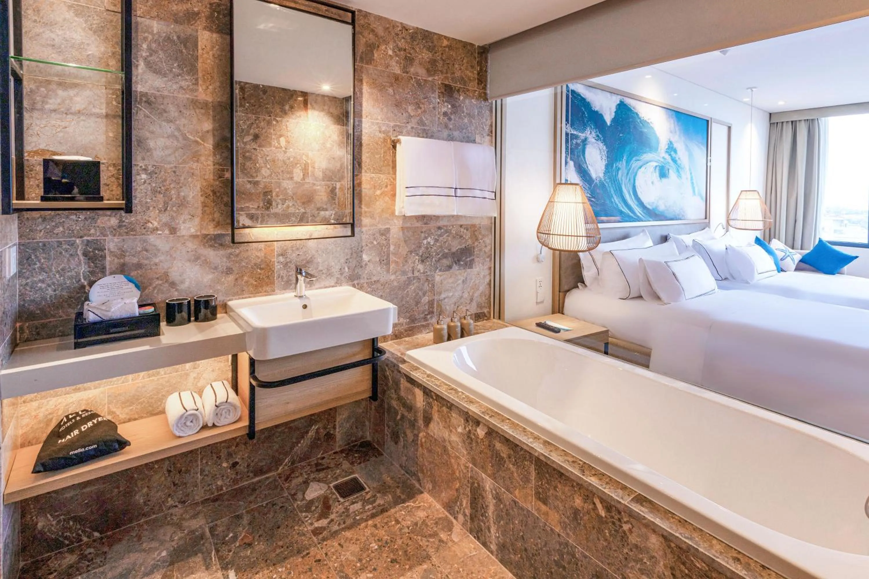 Bathroom, Bed in Melia Danang Beach Resort