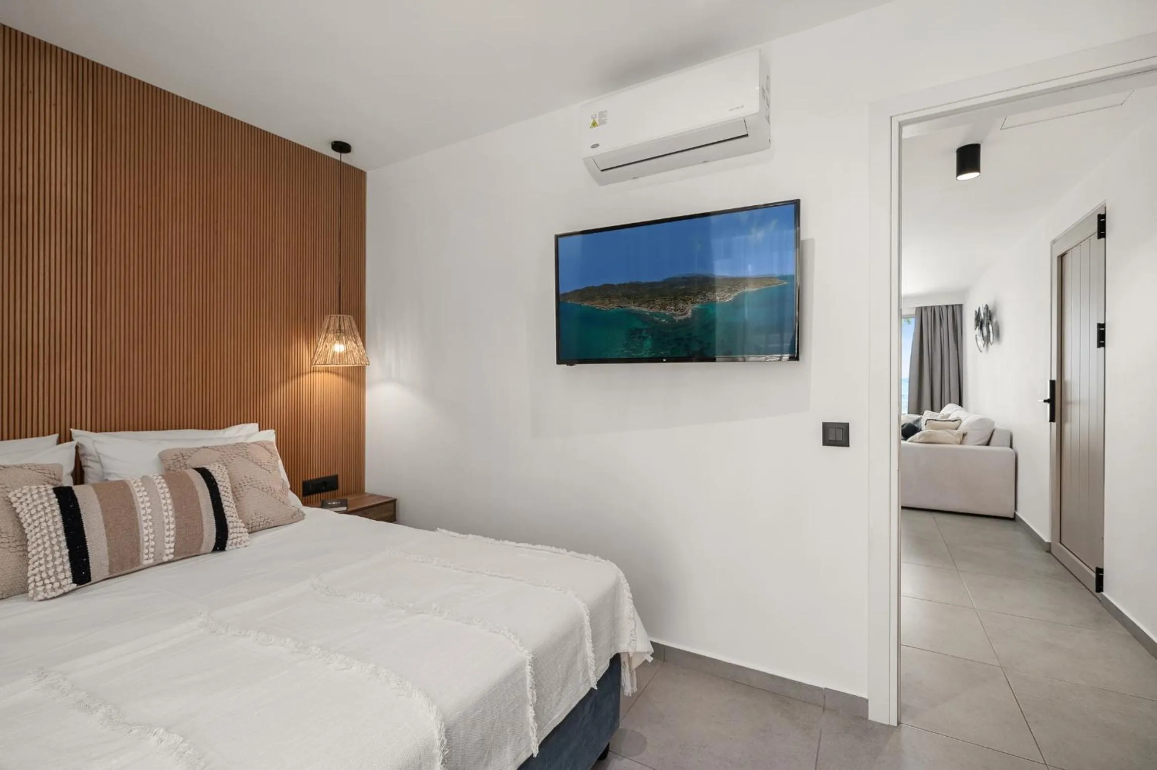 Bed in Milatos Seaside Suites