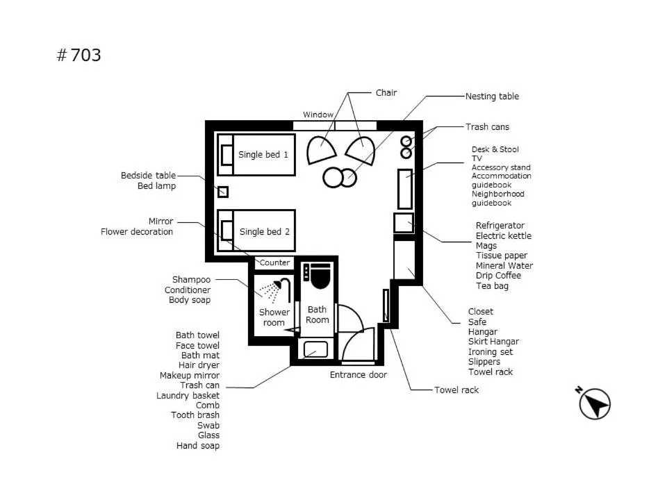 Floor plan in Inn The Omotesando