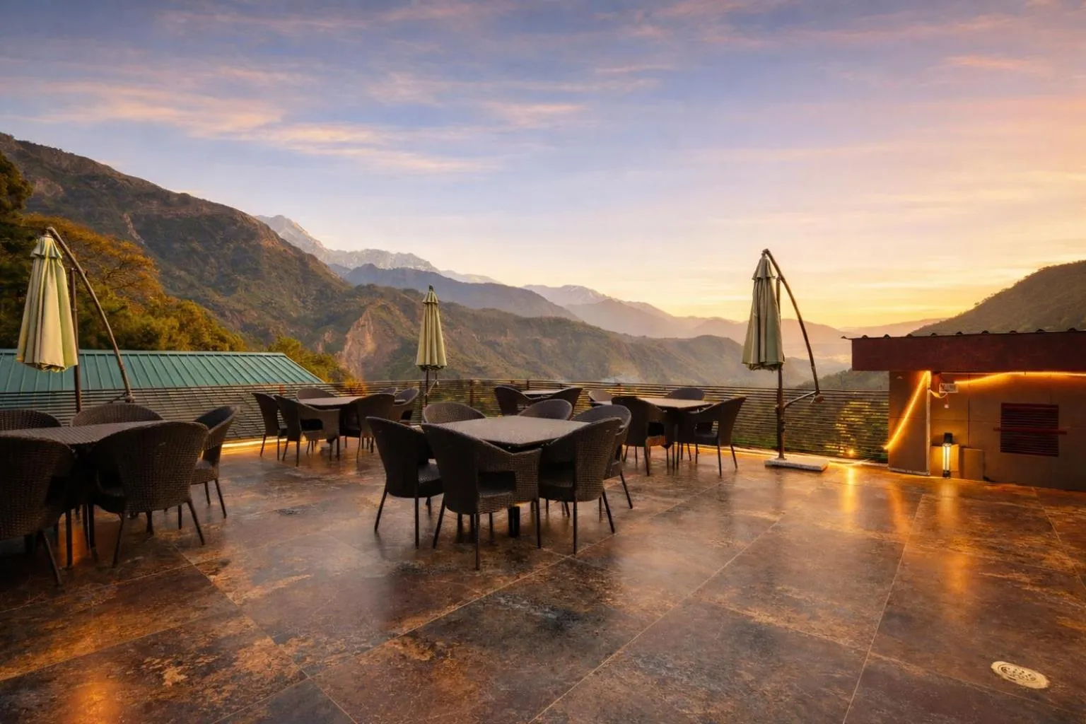 Dining area in AH Grand Villa - Hotel Near Dalai Lama Temple