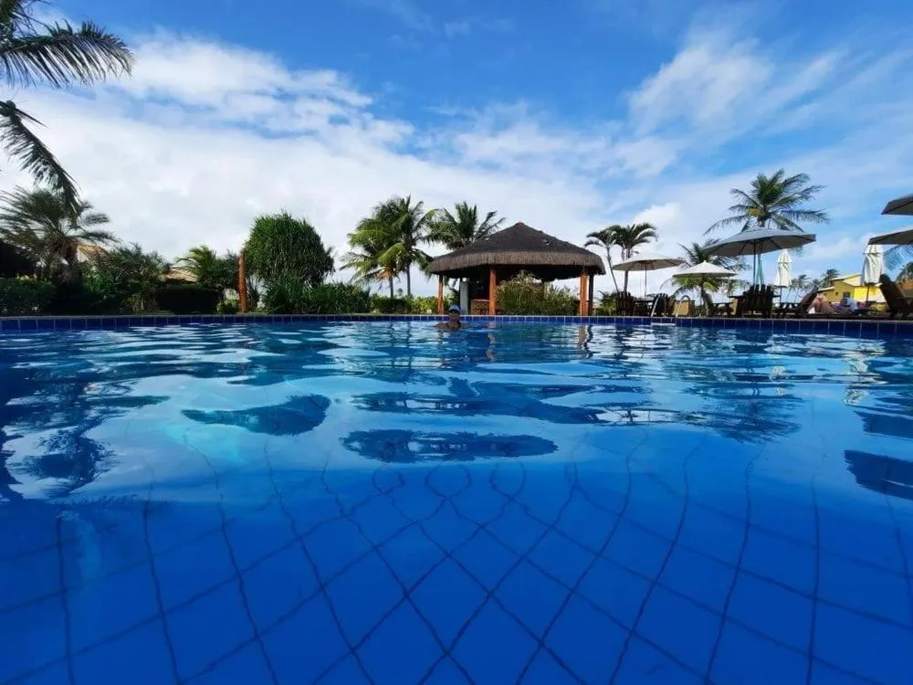 Pool view in Grimms Pousada de Contos