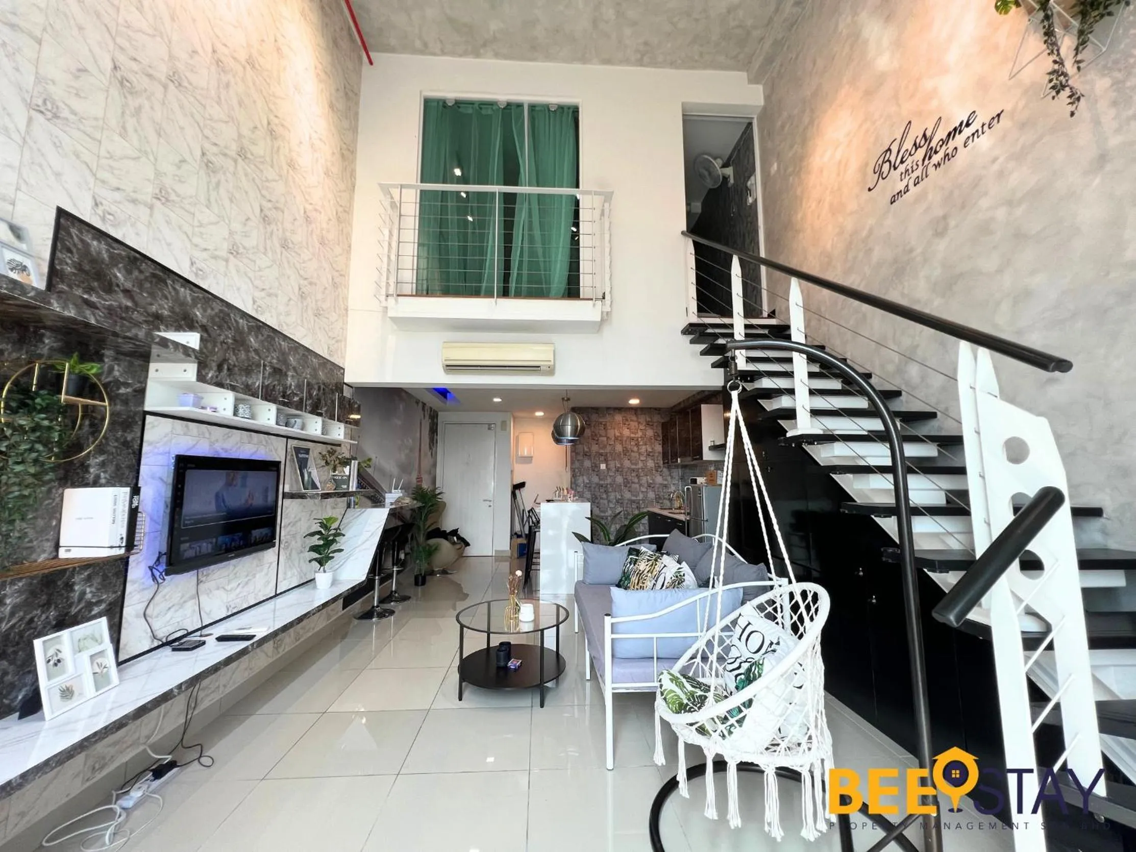 Living room in The Scott Garden Kuala Lumpur by BeeStay Management