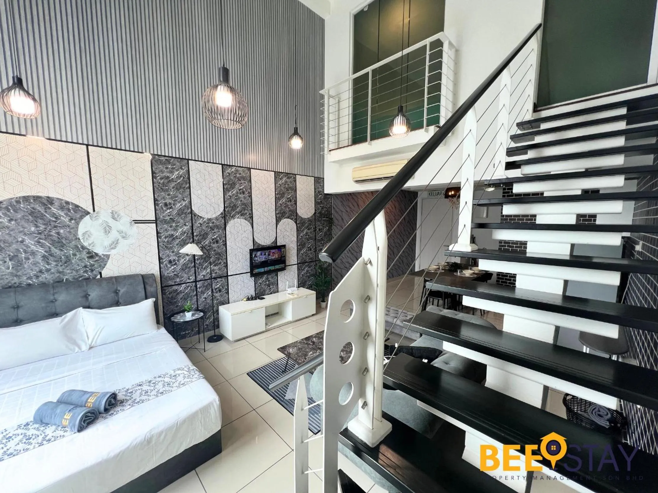 Living room in The Scott Garden Kuala Lumpur by BeeStay Management