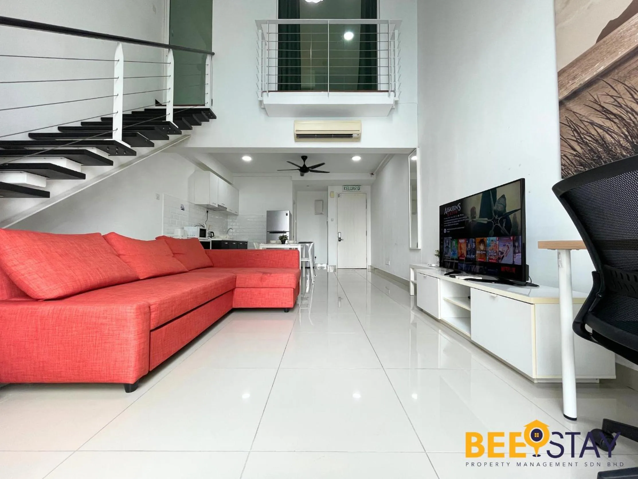 Living room in The Scott Garden Kuala Lumpur by BeeStay Management