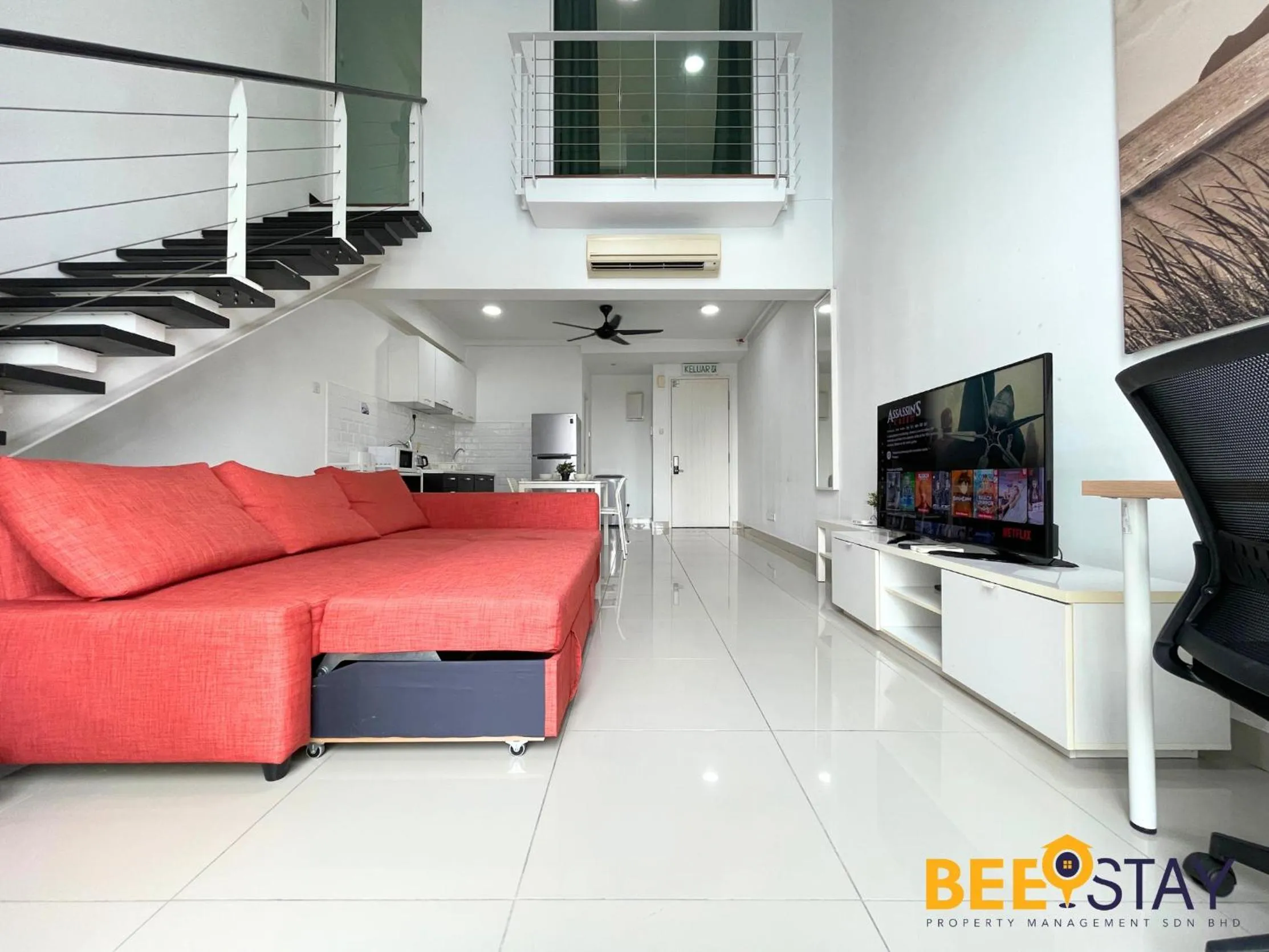 Living room in The Scott Garden Kuala Lumpur by BeeStay Management