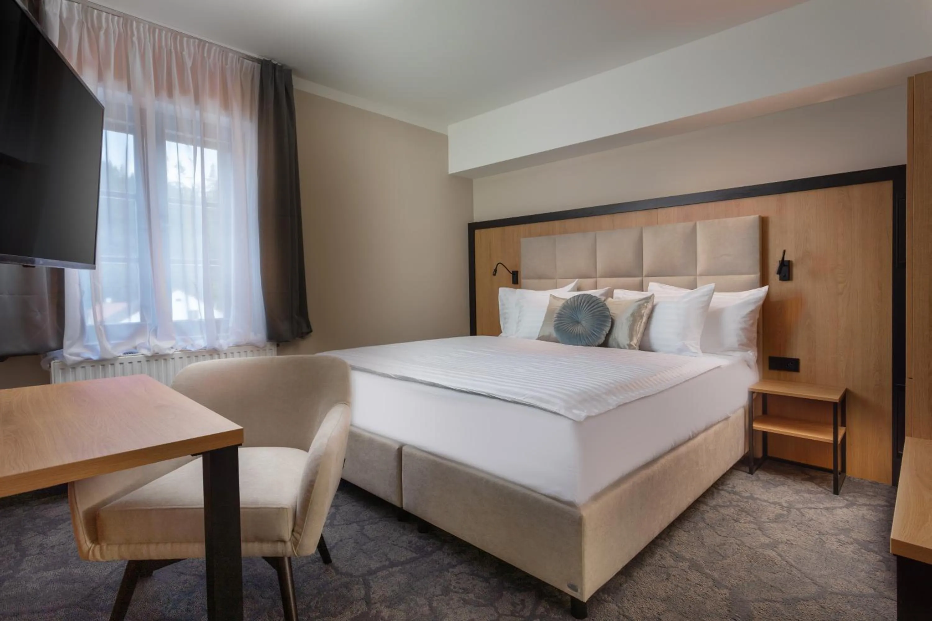 Photo of the whole room, Bed in Pivovar Rožmberk