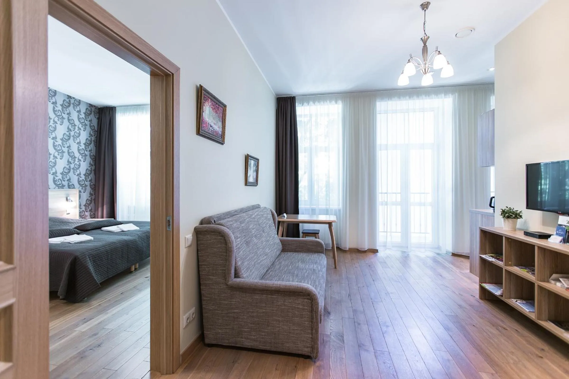 Living room, Bed in Riga Lux Apartments - Ernesta, Free parking